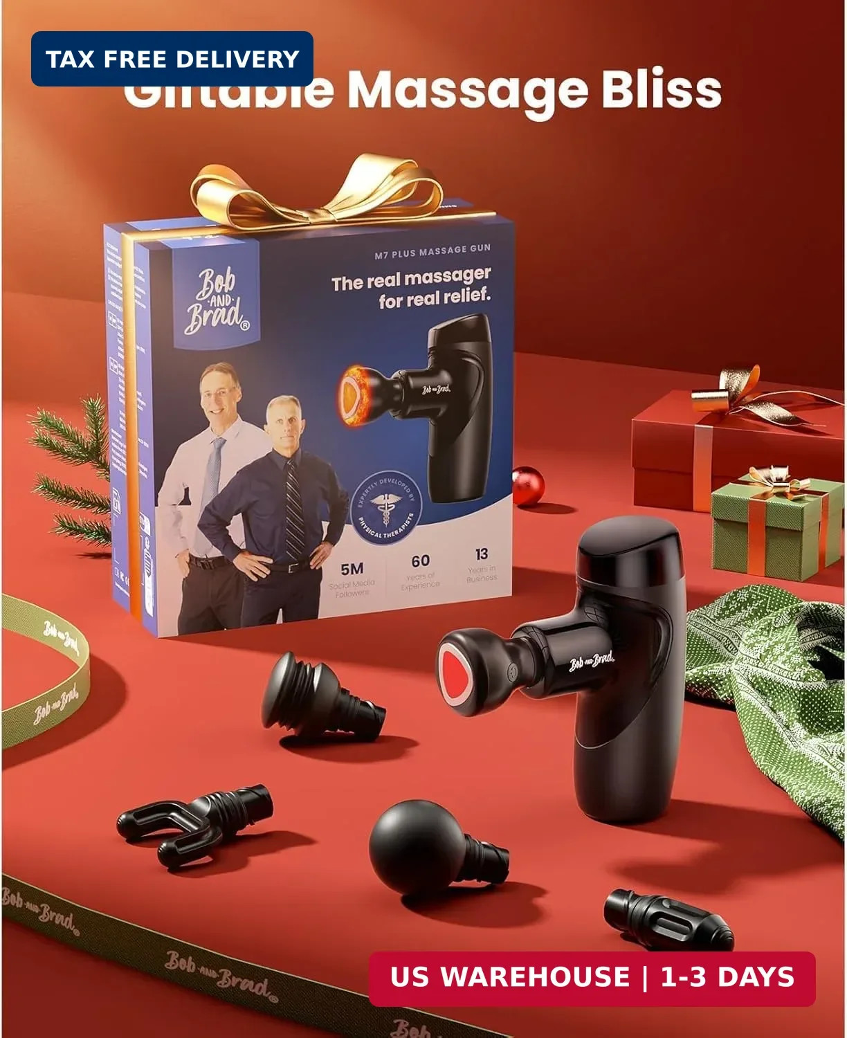 Heated Mini Massage Gun Deep Tissue Percussion Muscle Massager Portable