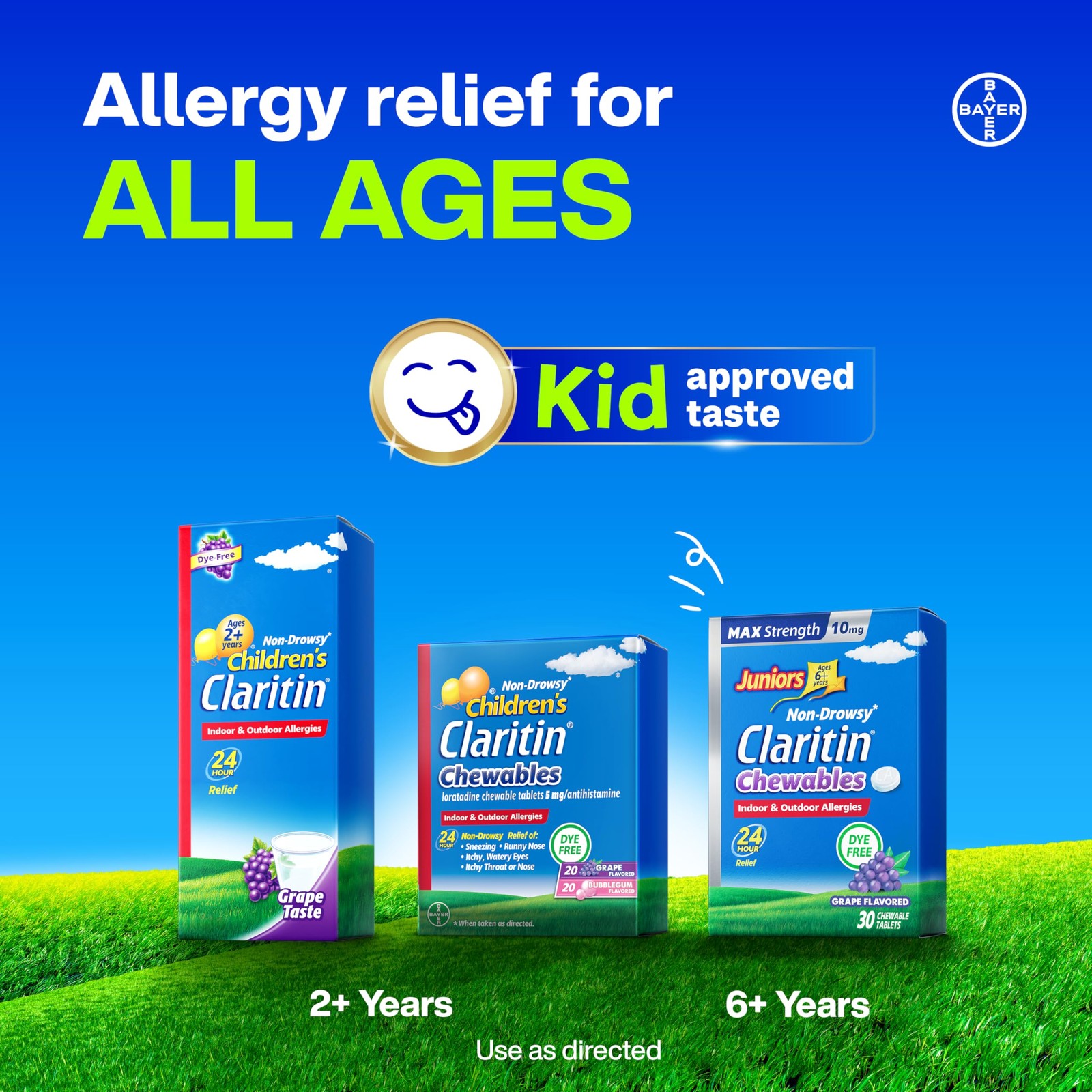Claritin Childrens Allergy Medicine 24-Hour Non-Drowsy Loratadine 5Mg Chewable