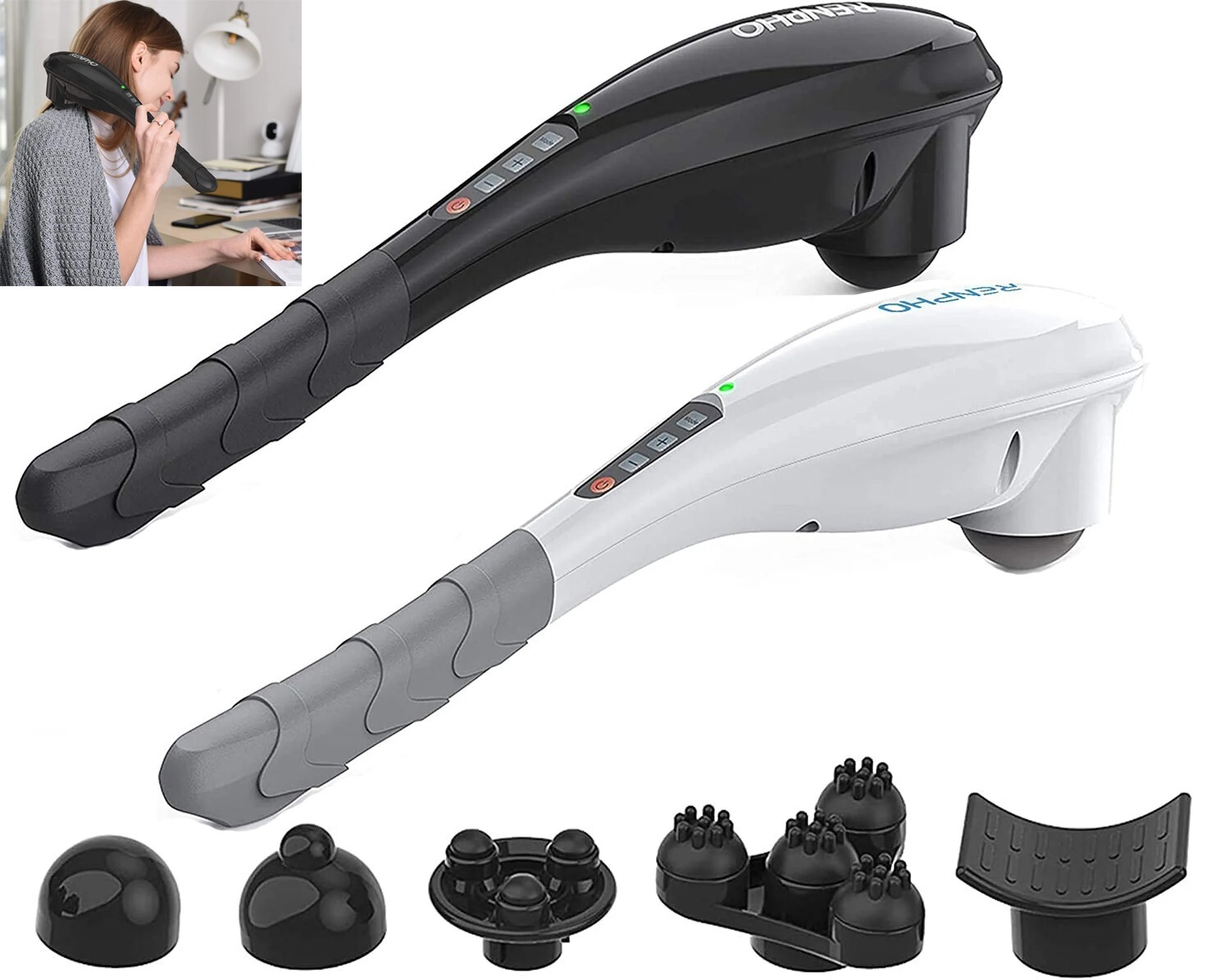 RENPHO Hand Held Deep Tissue Massager Percussion Massager Gun Rechargeable Gift