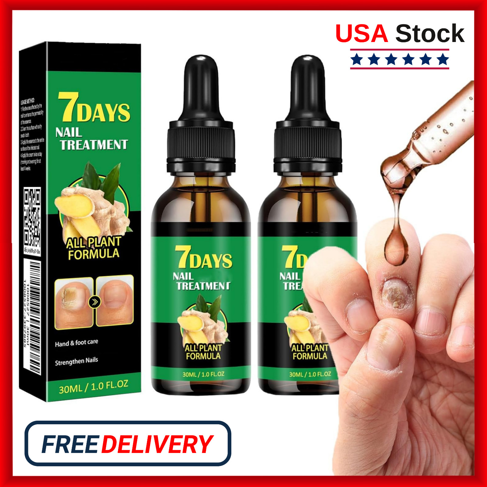 7-Day Toenail Fungus Treatment (2 Pack) Extra Repair for Discolored Nails 30MLx2