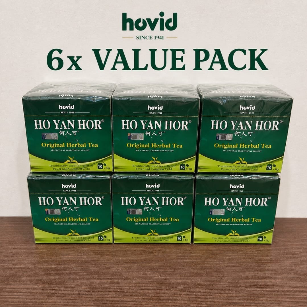 6 x Hovid Ho Yan Hor Original Herbal Tea Relief Fever and Cold (EXP Dec 2030)