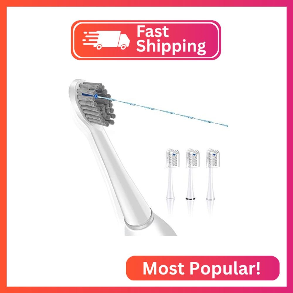 Flossing Toothbrush Head Replacement, 3 Count, Compatible with Water-pik Sonic F