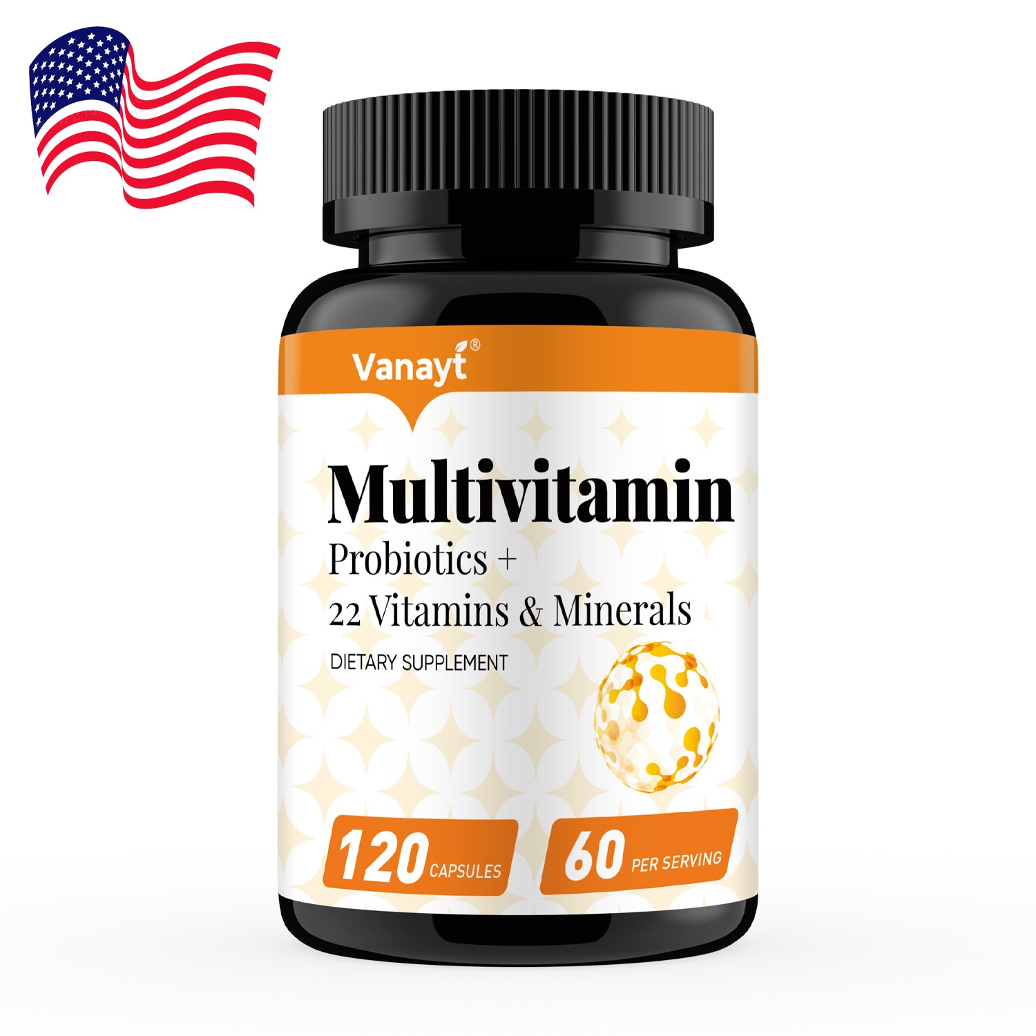 Multivitamin with Probiotics & Minerals Daily Energy Gut Immune Support 120p