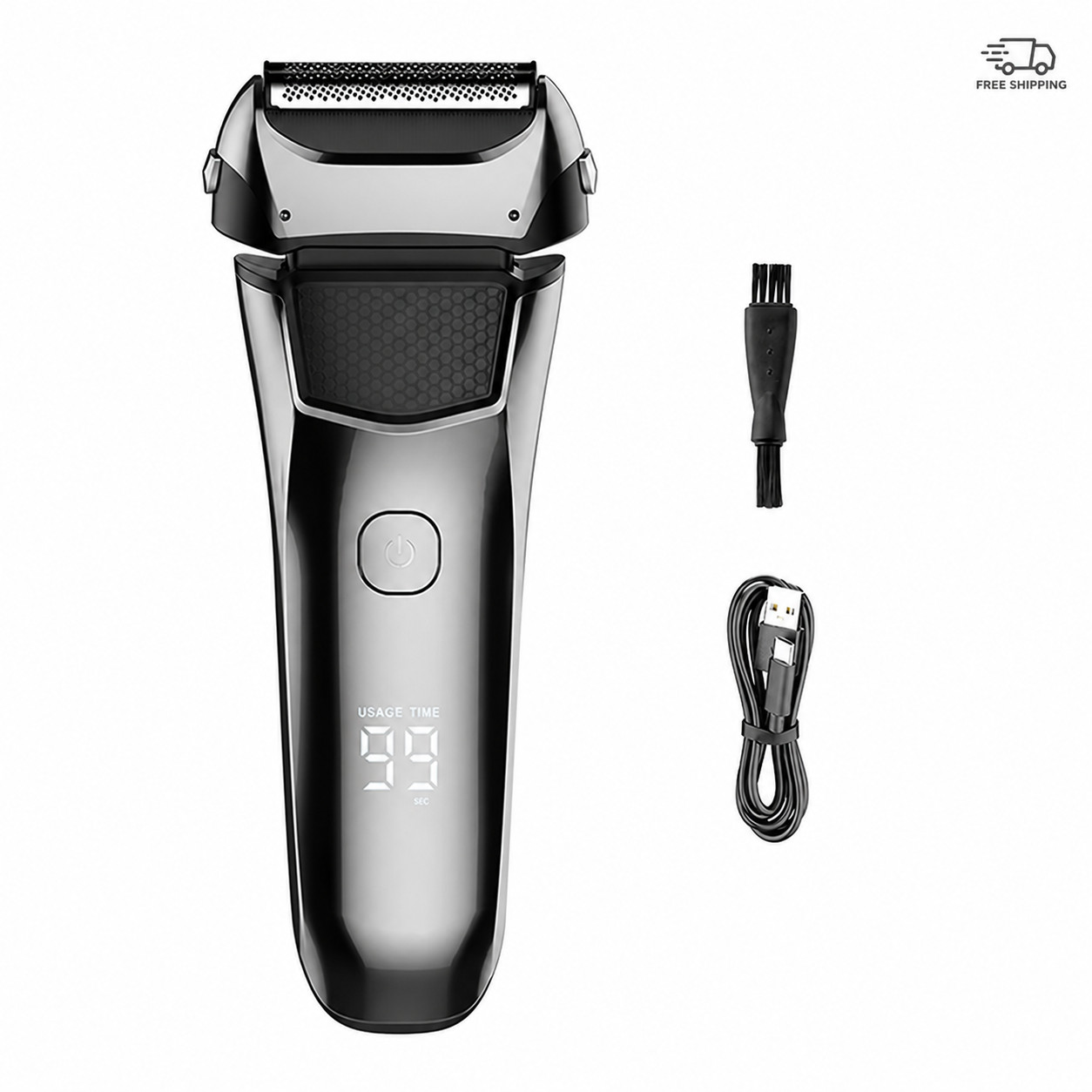 Men’s Electric Foil Shaver Rechargeable Washable Pop-Up Sideburns LED FK-609