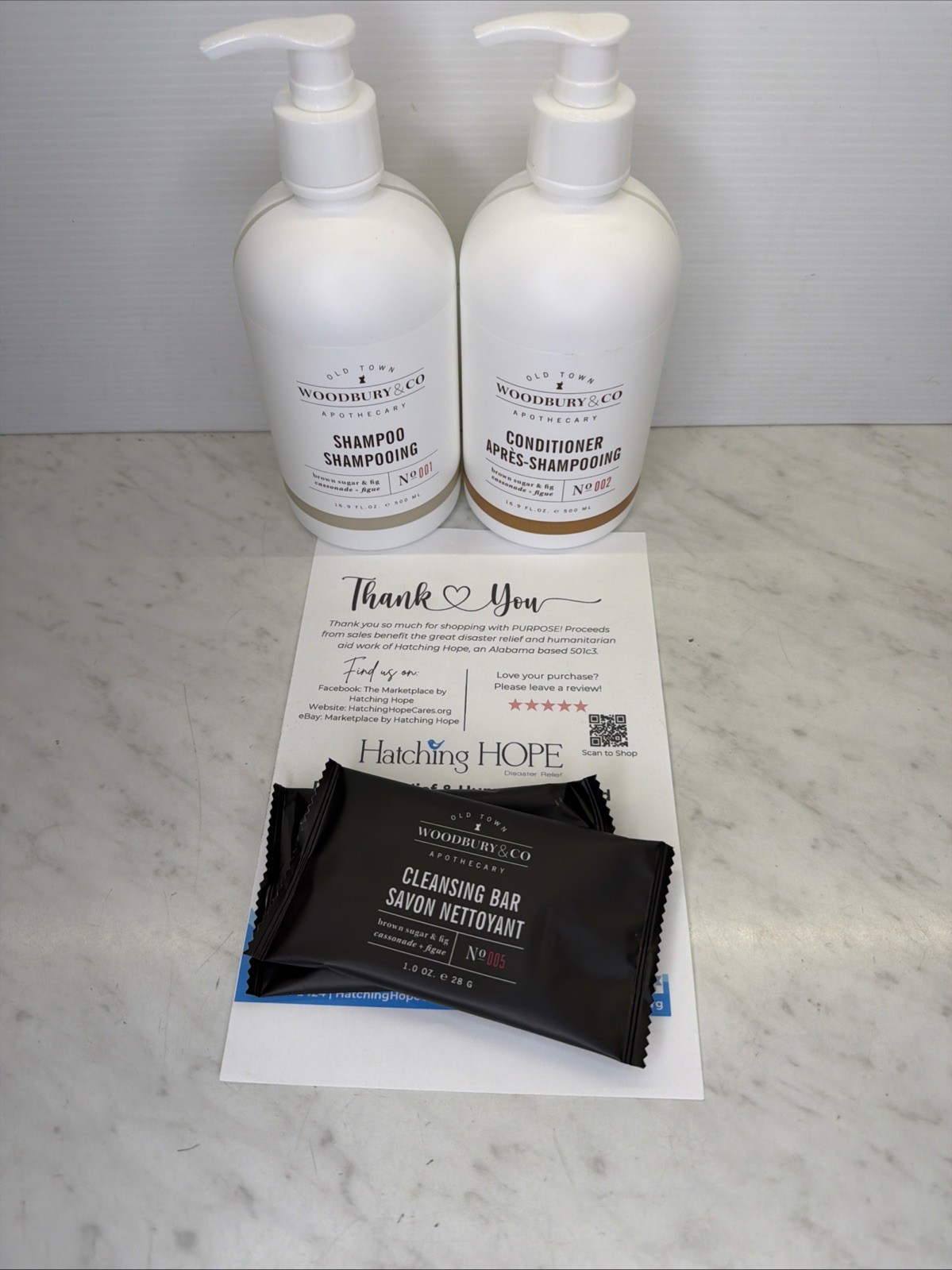 2 Bottles Woodbury & Co. SHAMPOO & CONDITIONER Set 16.9oz Brown Sugar & Fig