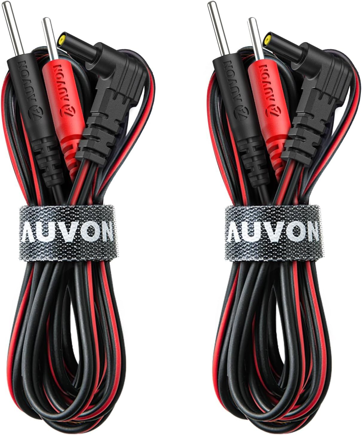 AUVON 2 x TENS Unit Electrode Lead Wires Premium Lead Wires with Soft TPE Mat…