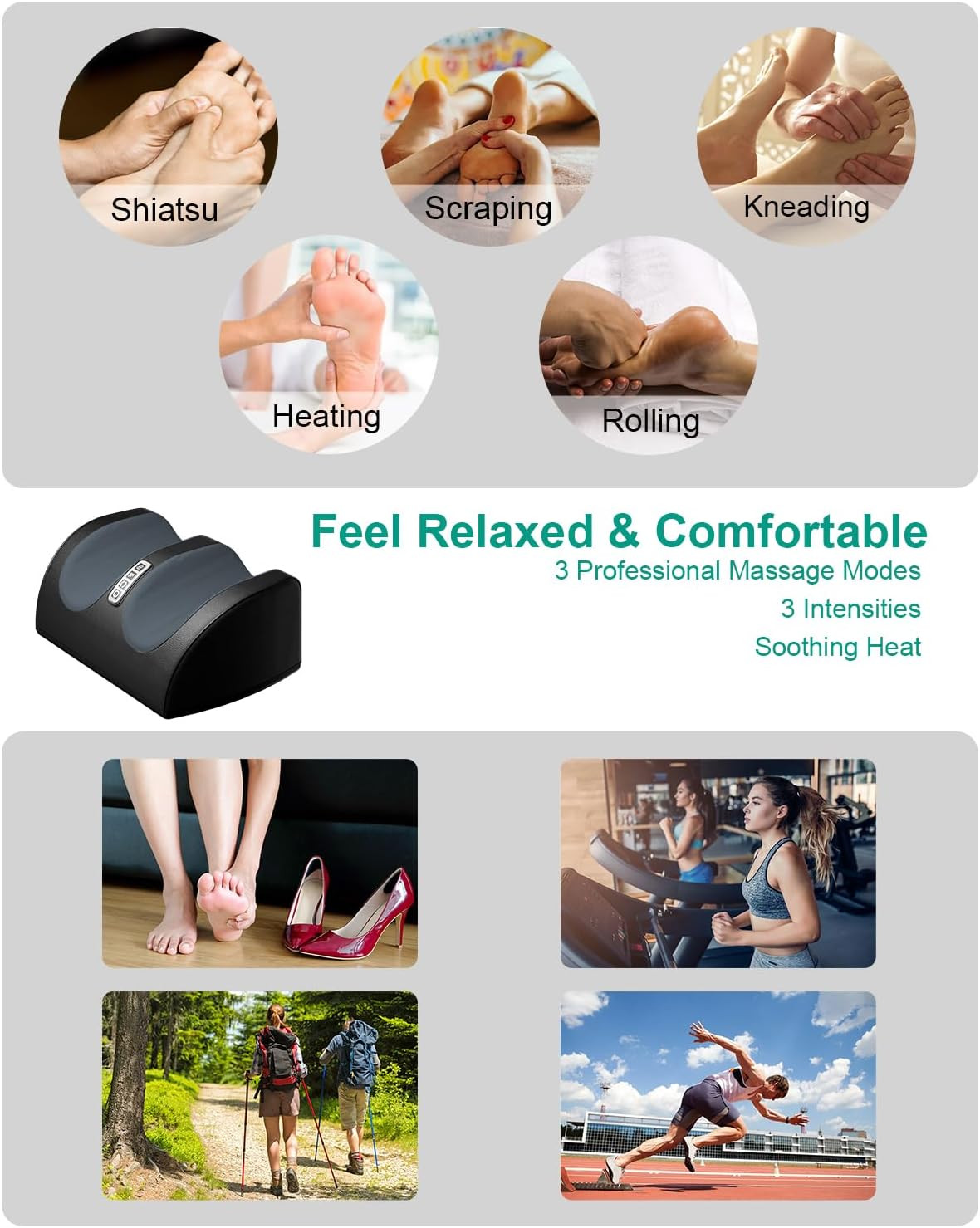 Shiatsu Foot Massager with Heat, FSA Eligible HSA Foot Massager for Foot Massage