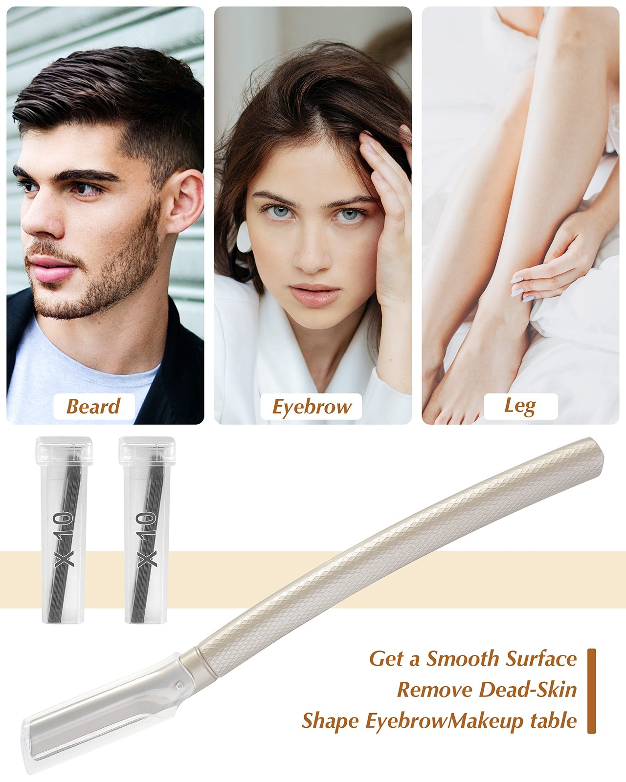 Dermaplane Razor for Face 1 Count (Pack of 1), Silver – 20 Blade Refills