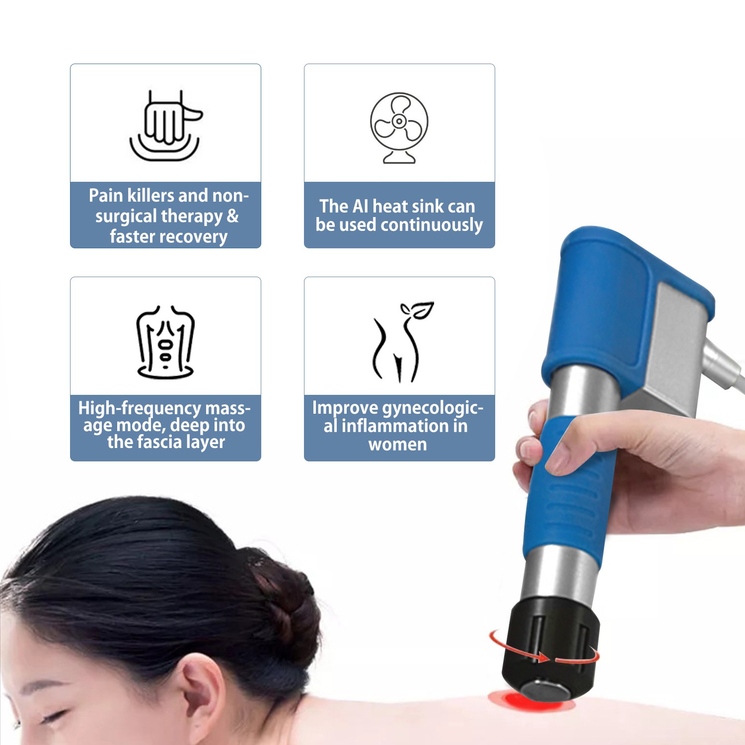8 Bar Pneumatic ED Shockwave Therapy Machine Pain Relief Massage ED Treatment US