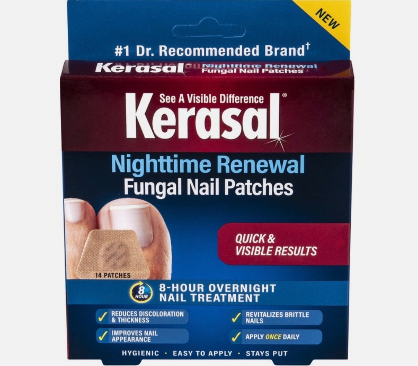 Kerasal Nighttime Renewal Fungal Nail Patches – 14 Overnight Nail Repair Patches