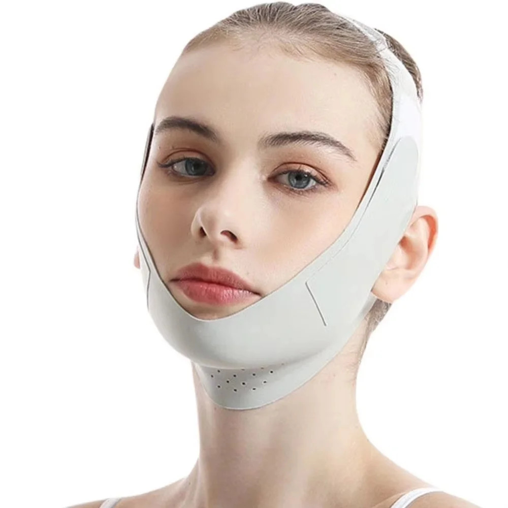Adjustable Reusable V-shape Face Lift Band Breathable Facial Slimming Strap Doub
