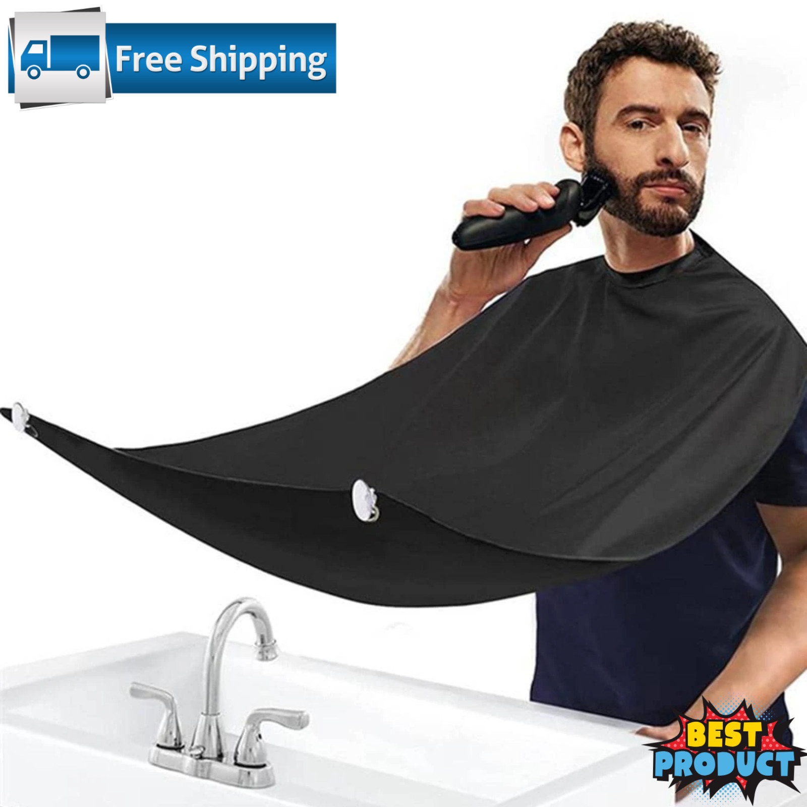 Men’s Beard Bib Approne Facial Hair Beard Shaving Apron Care Shave Catcher Net