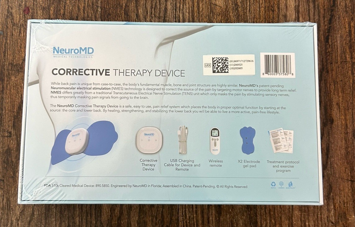 NeuroMD Corrective Therapy Device For Back Pain /Shoulder / Knee Relief – SEALED