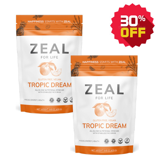 2-Pack Zeal 30-Day Wellness Bag 2 X 420Gr GLUTEN FREE VEGAN TROPIC DREAM