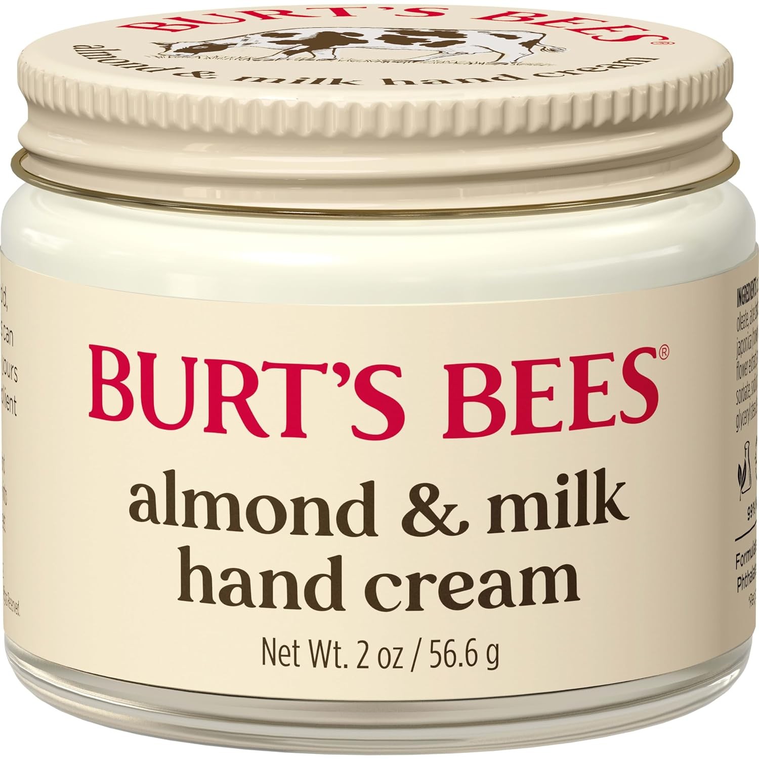4 Pack- Burts Bees Almond And Milk Hand Cream 2 Oz Jars For Dry Hands