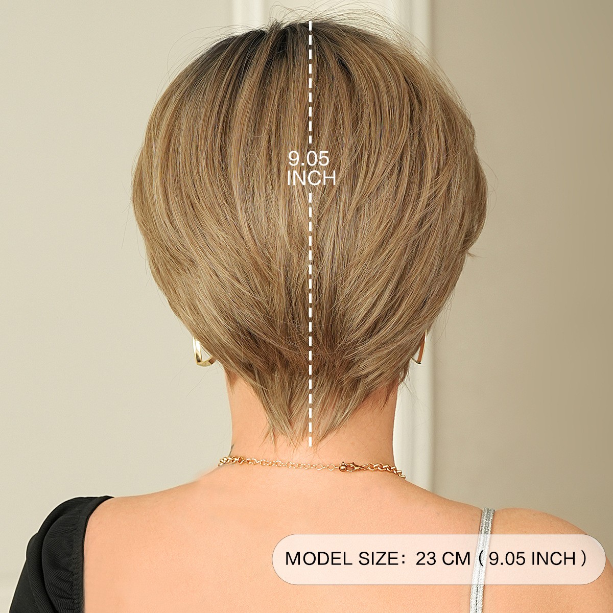 Cold Brew Brown Short Straight Wig Side Part for Middle Aged Women Natural