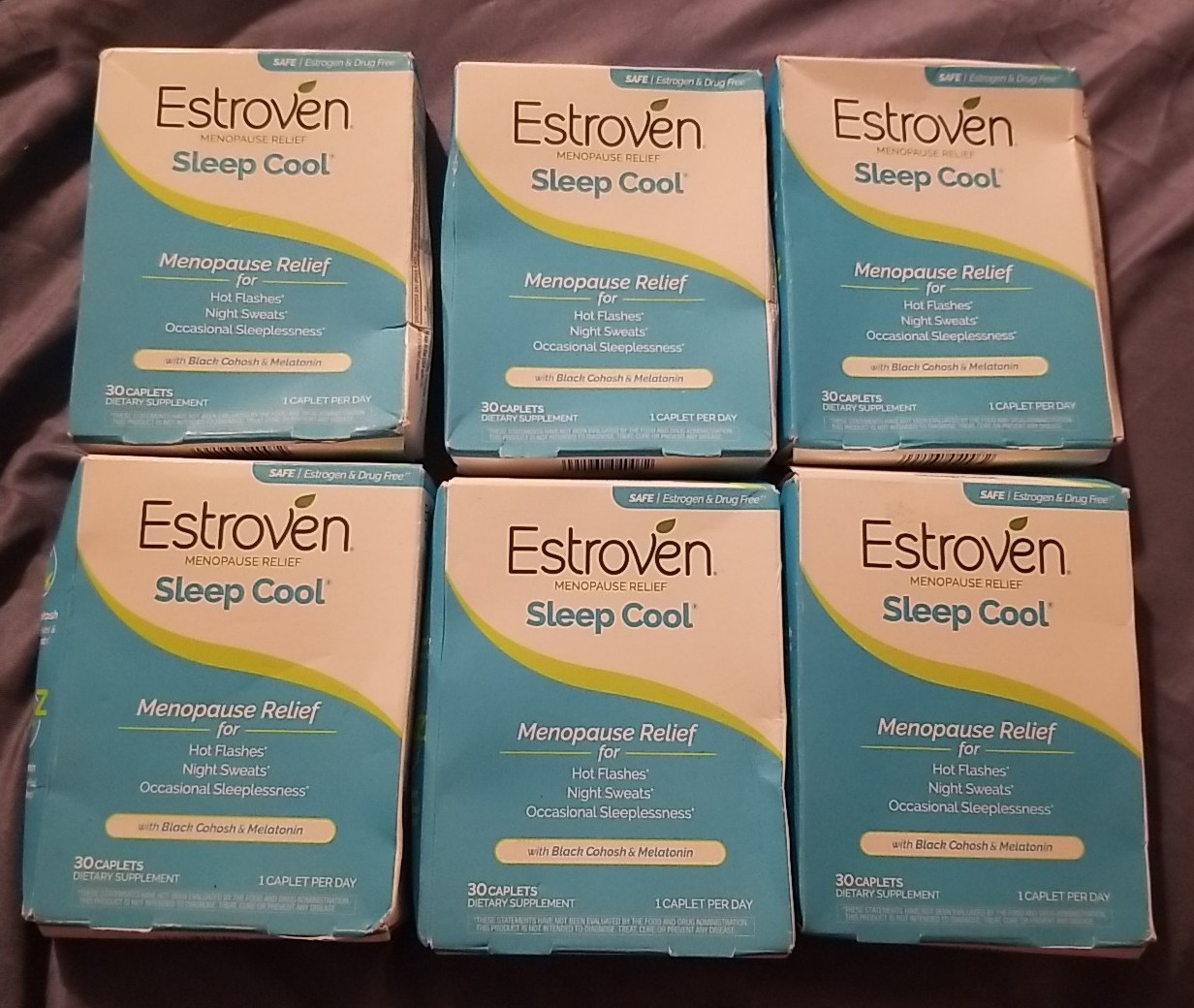 EXPIRED 4/26 – Lot of 6 Estroven Menopause Relief Sleep Cool 30 Caplets per box