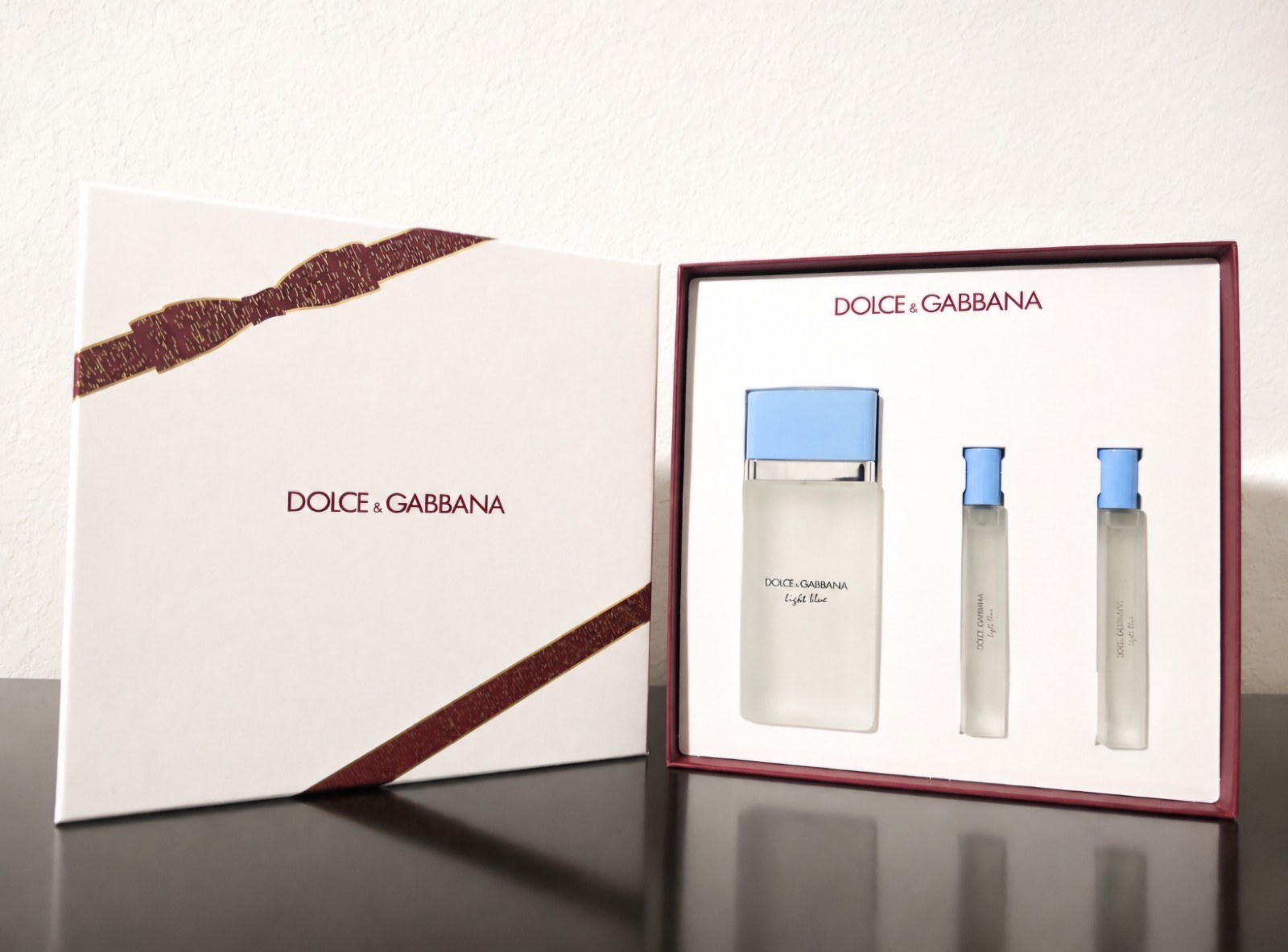 Dolce & Gabbana Light Blue 3 Pc Gift Set 3.3 oz EDT + 2x10ml Spray NIB