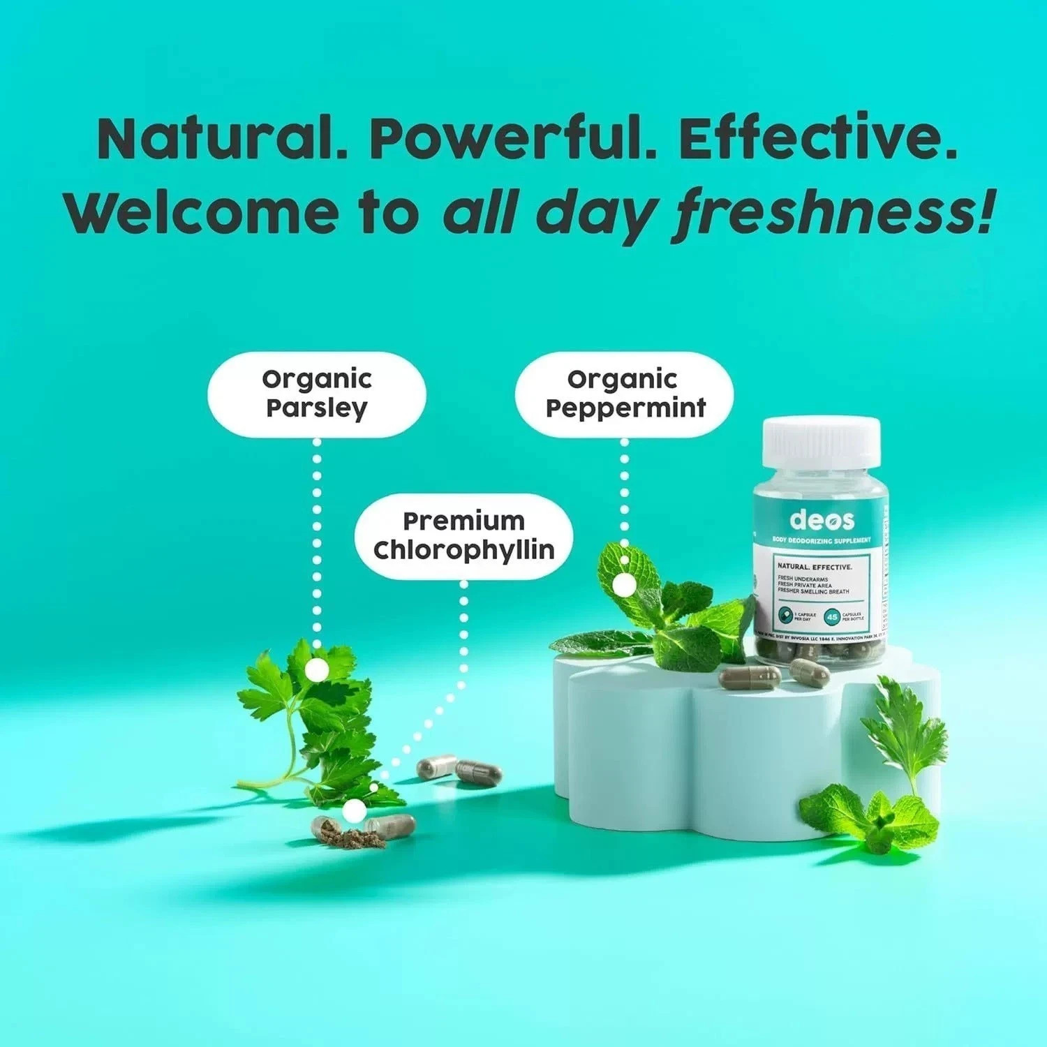 3PACK DEOS Internal Deodorant Supplement – Full Body Deodorizer – (90 Capsules)*