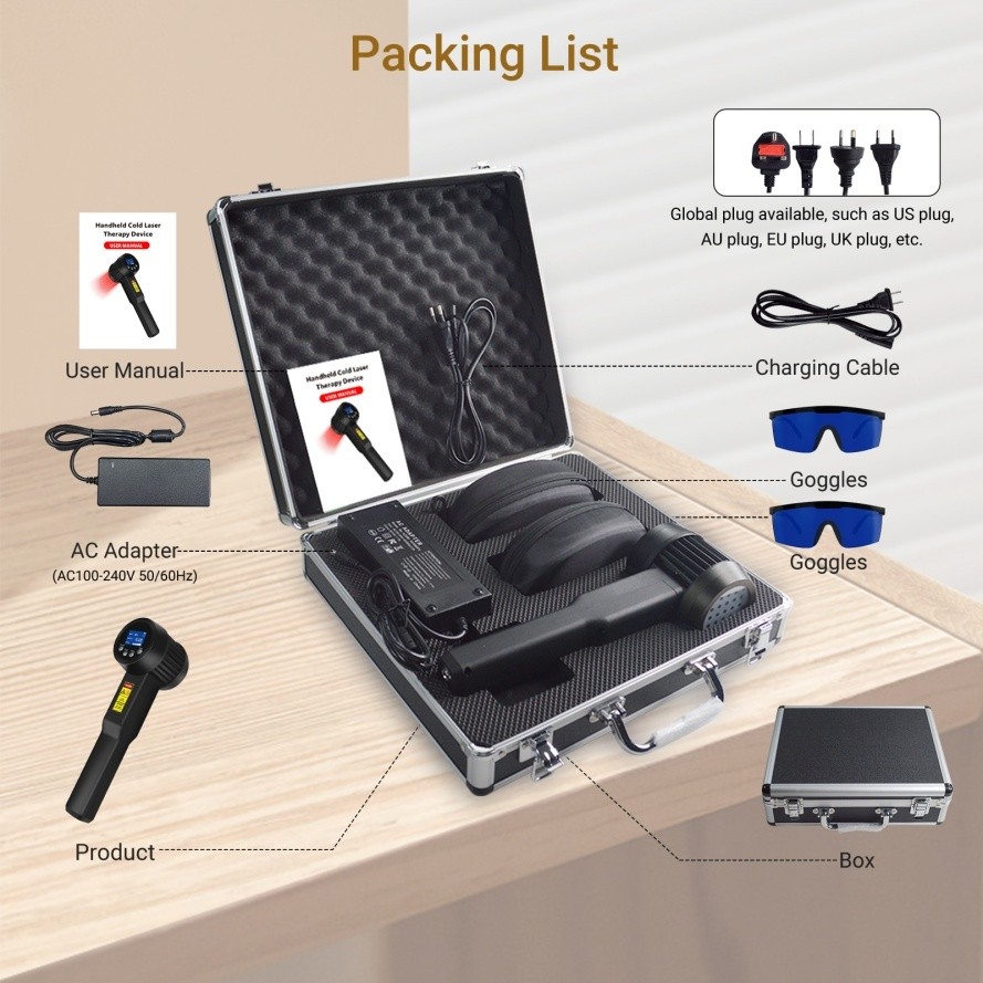 5W Cold Laser Therapy Rechargeable 650NM*10 808NM*15 Pet Dog Back Pain Relief