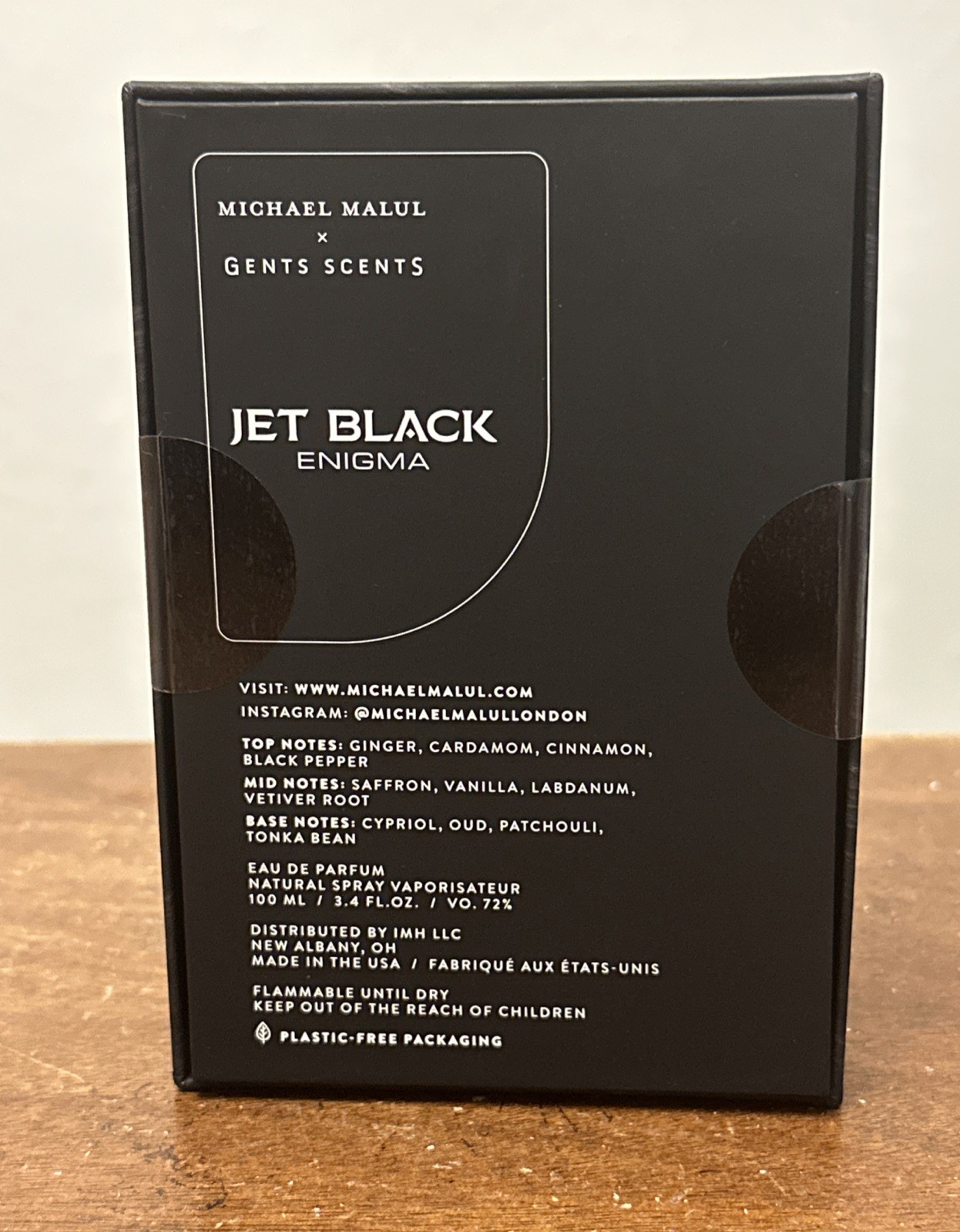 Jet Black Enigma By Michael Malul EAU DE PARFUM for Men 3.4oz 100ml NEW SEALED