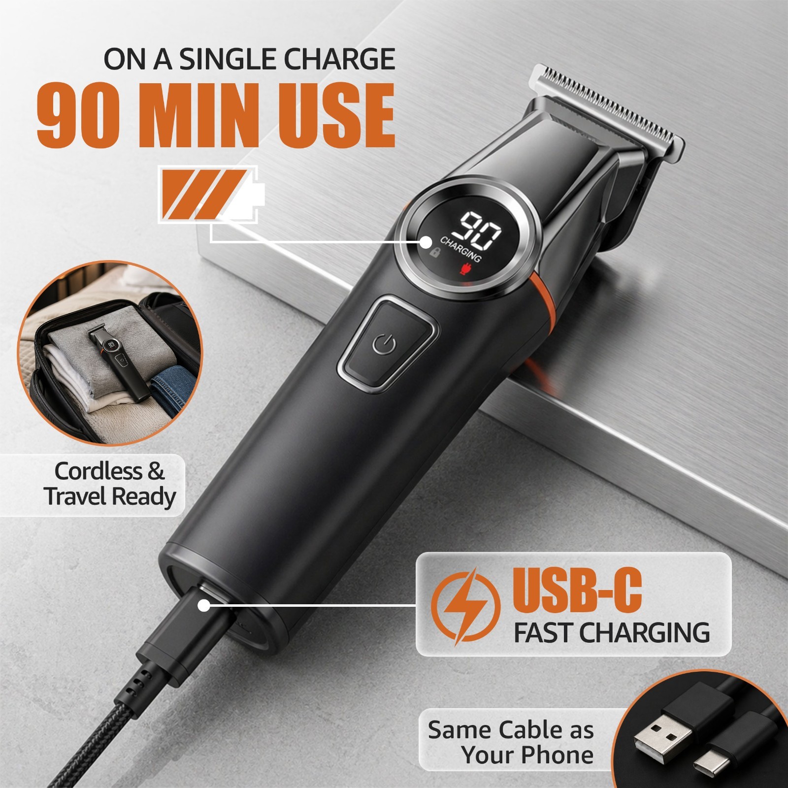 Beard Trimmer for Men Rechargeable, Waterproof Electric Shaver & Hair Trimmer,