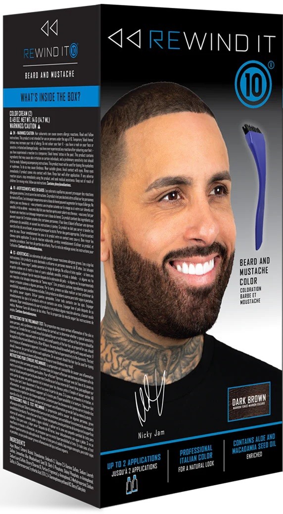 REWIND IT 10 Dark Brown Beard and Mustache Color