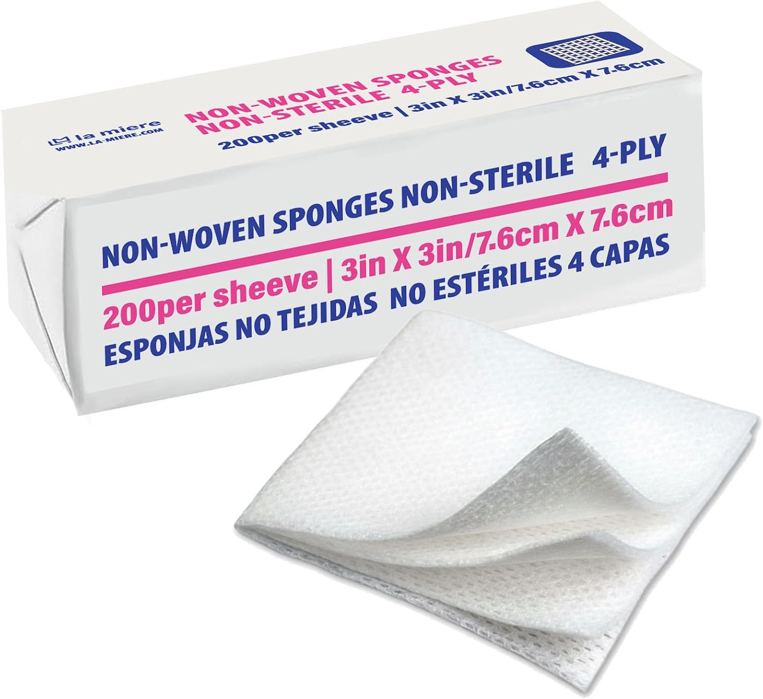 4″X4″ 200 Pack Non-Woven Sponges 4-Ply Medical Sponges Non-Sterile