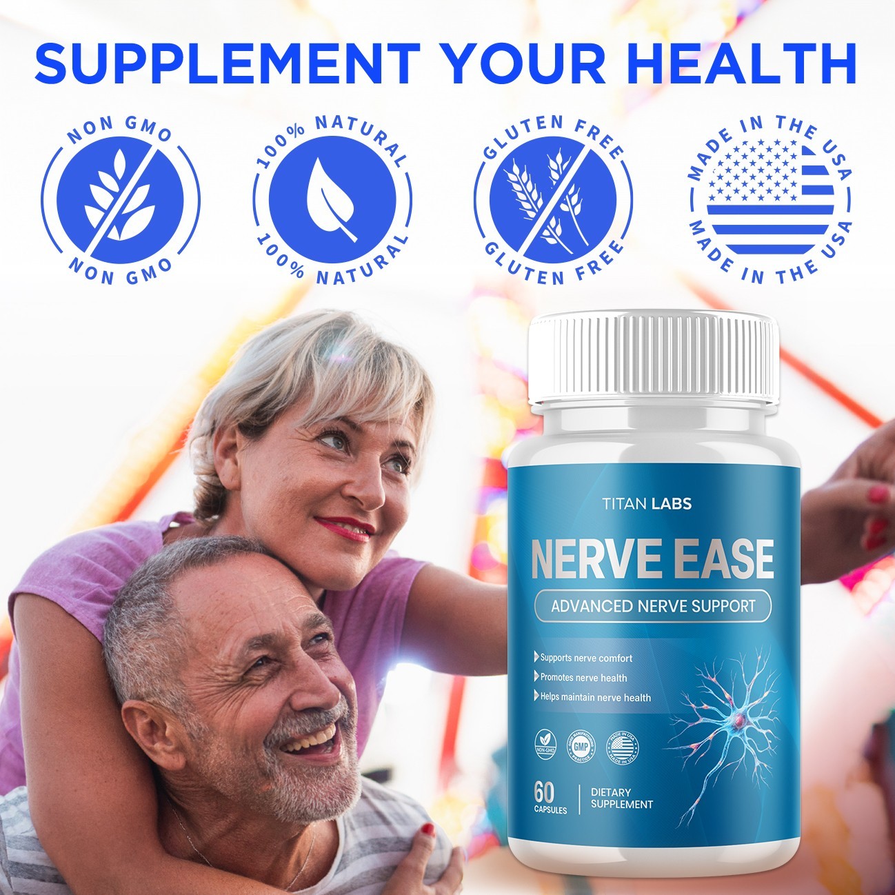 (3 Pack) Nerve Ease Nootropic Nerve Support Max Supplement NerveEase 180 Capsule
