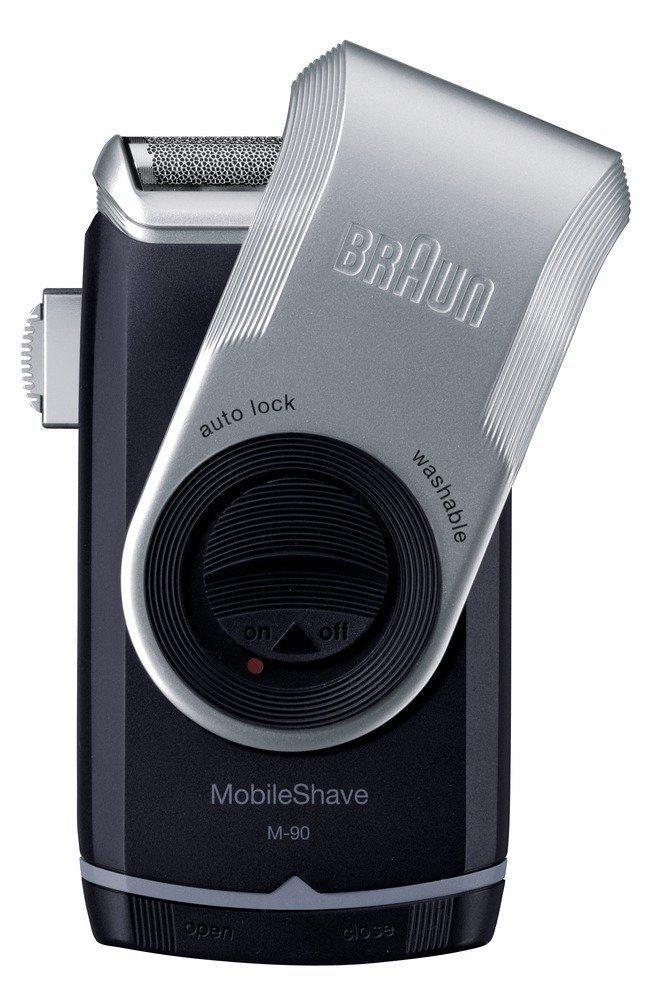 Braun Mobile Men’s Electric Shaver M-90 Battery Washable with Cleaning Brush Bra