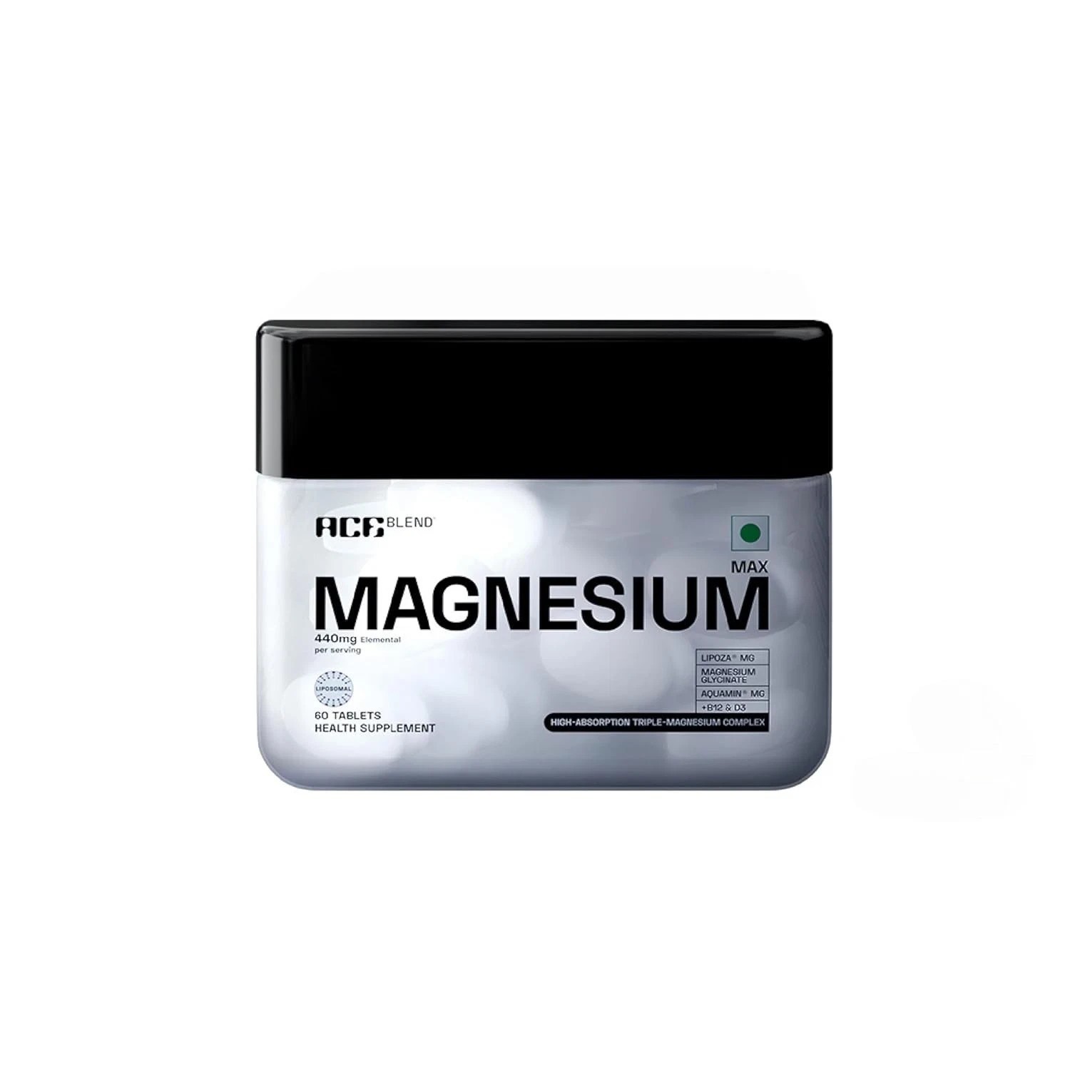 Ace Blend Max Magnesium Glycinate 1600mg Triple Complex 60 Vegan Tablets