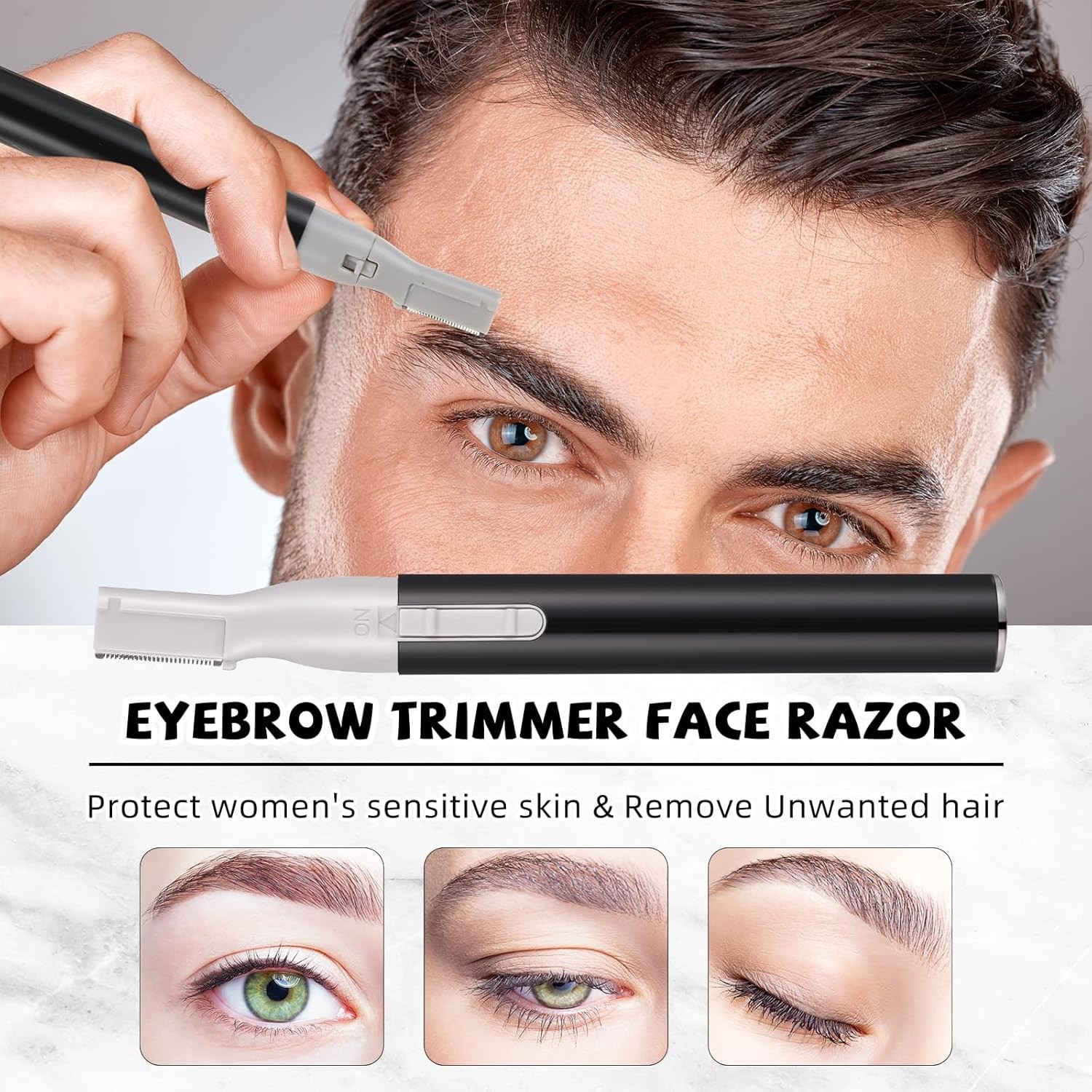 Women’s Electric Brows Trimmer Razor Hair Remover Facial Face Eyebrow Epilator