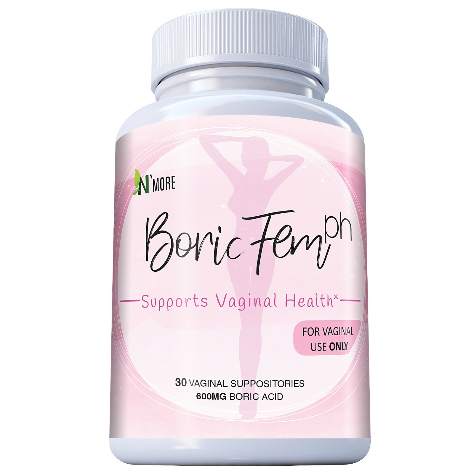 BORICFEM 600MG VAGINAL SUPPOSITORIES YEAST INFECTION BV MADE IN USA (30 CT)