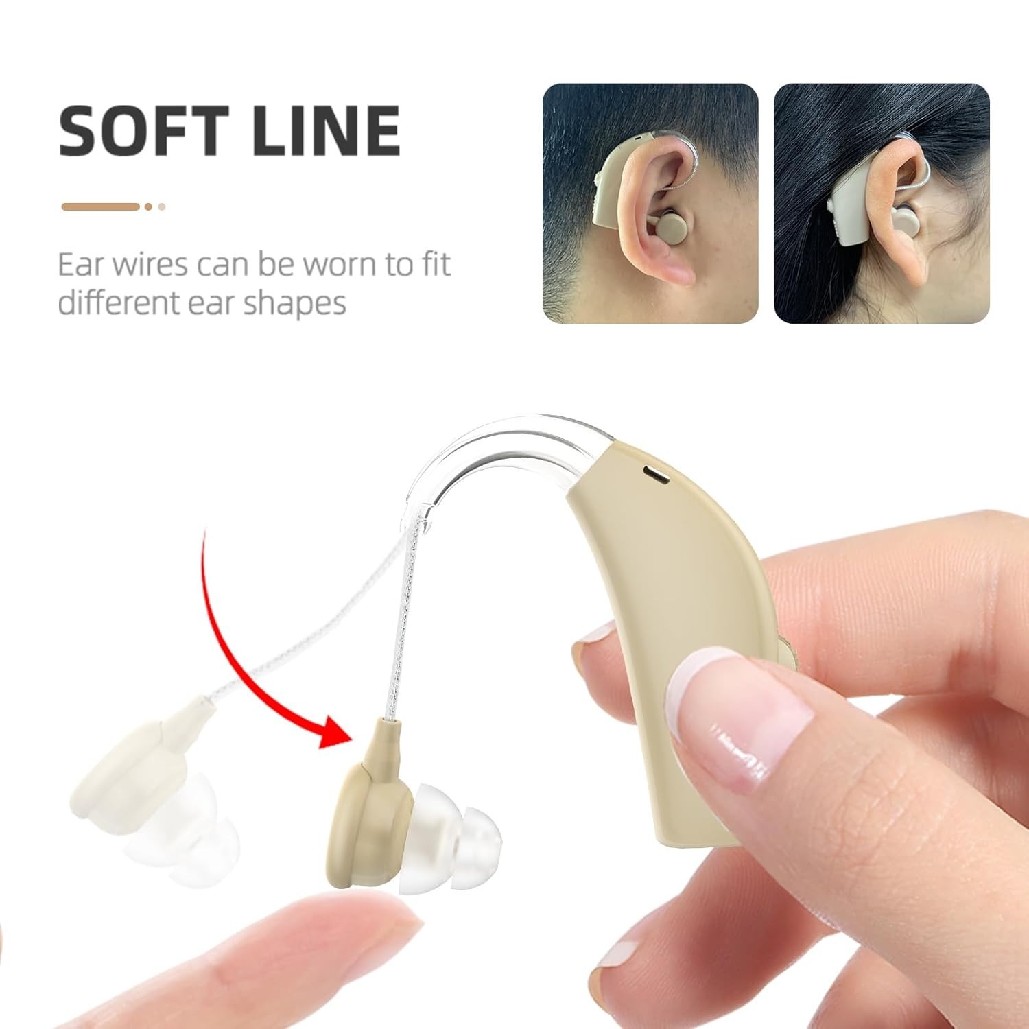 Pair Rechargeable Digital Invisible Hearing Aids Sound Voice Amplifier Mini ITE