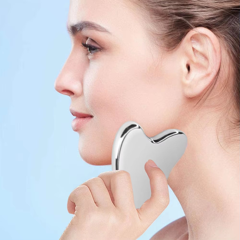 1Pcs Stainless Steel Gua Sha Scraper Massager for Face Neck Body Guasha Massage