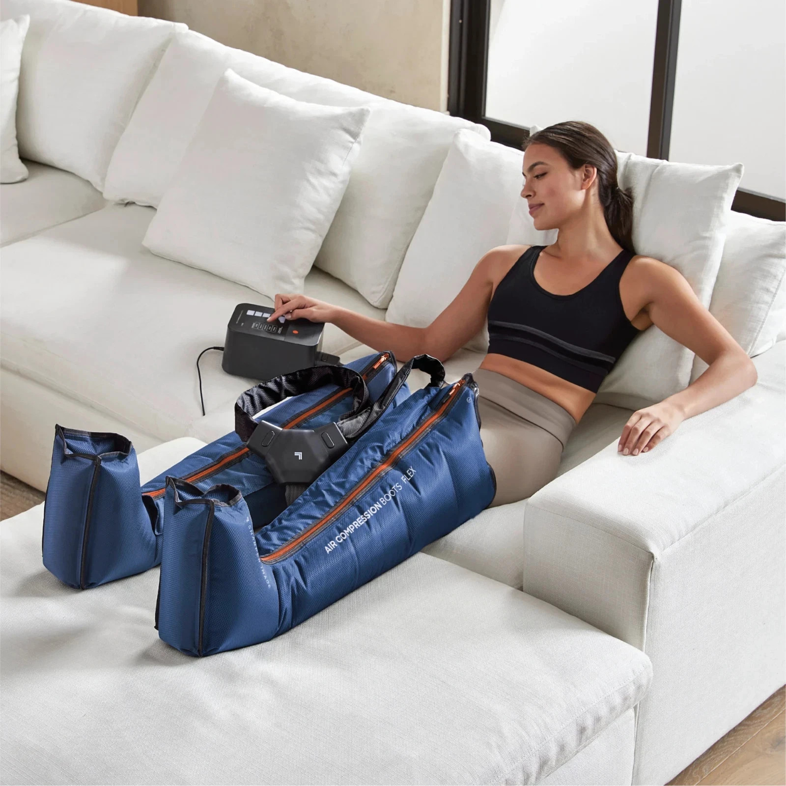 Sharper Image Air Compression Boots Flex Leg Recovery System Small/Medium