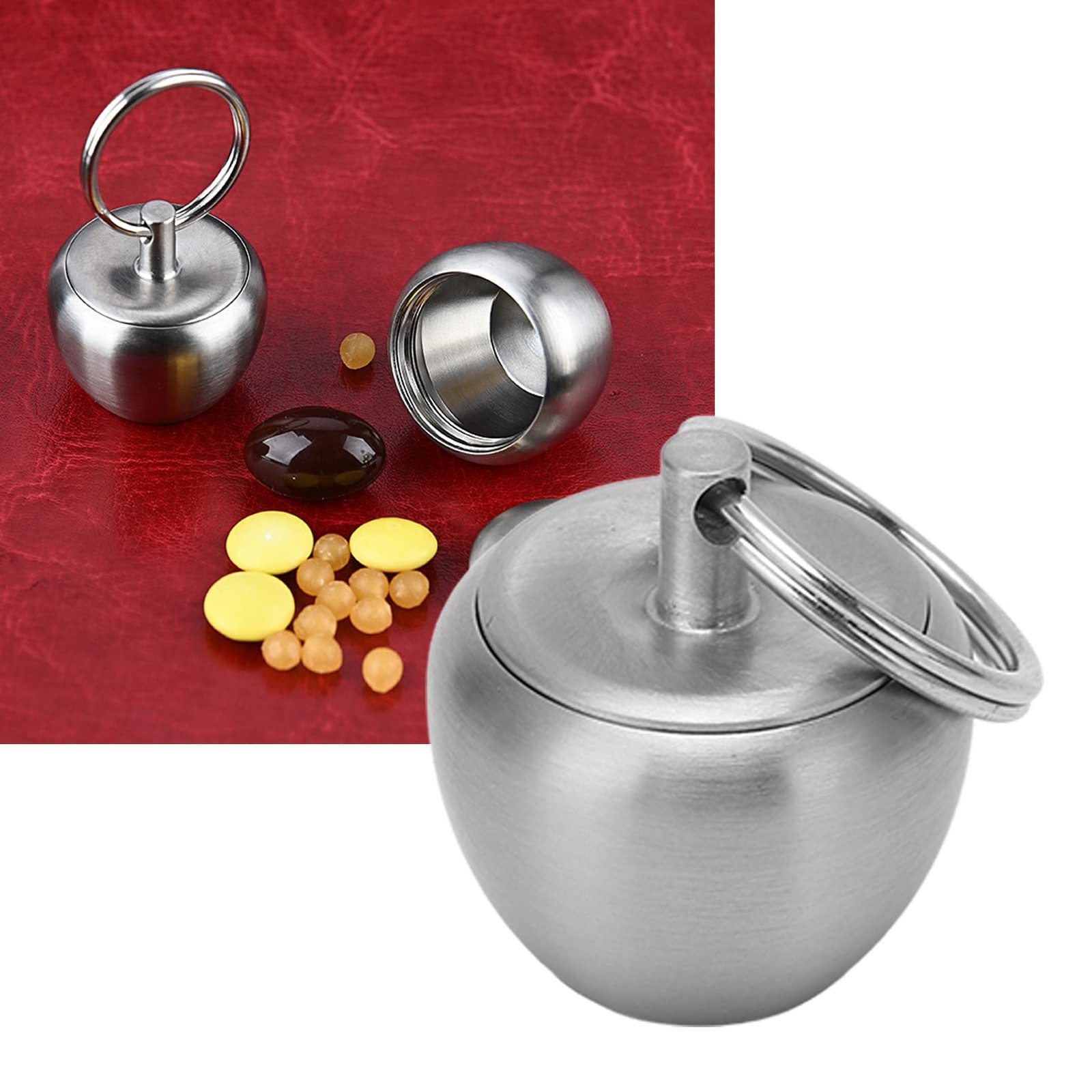 Stainless Steel Case, Mini Portable Metal Small Box Sealed Jar Default