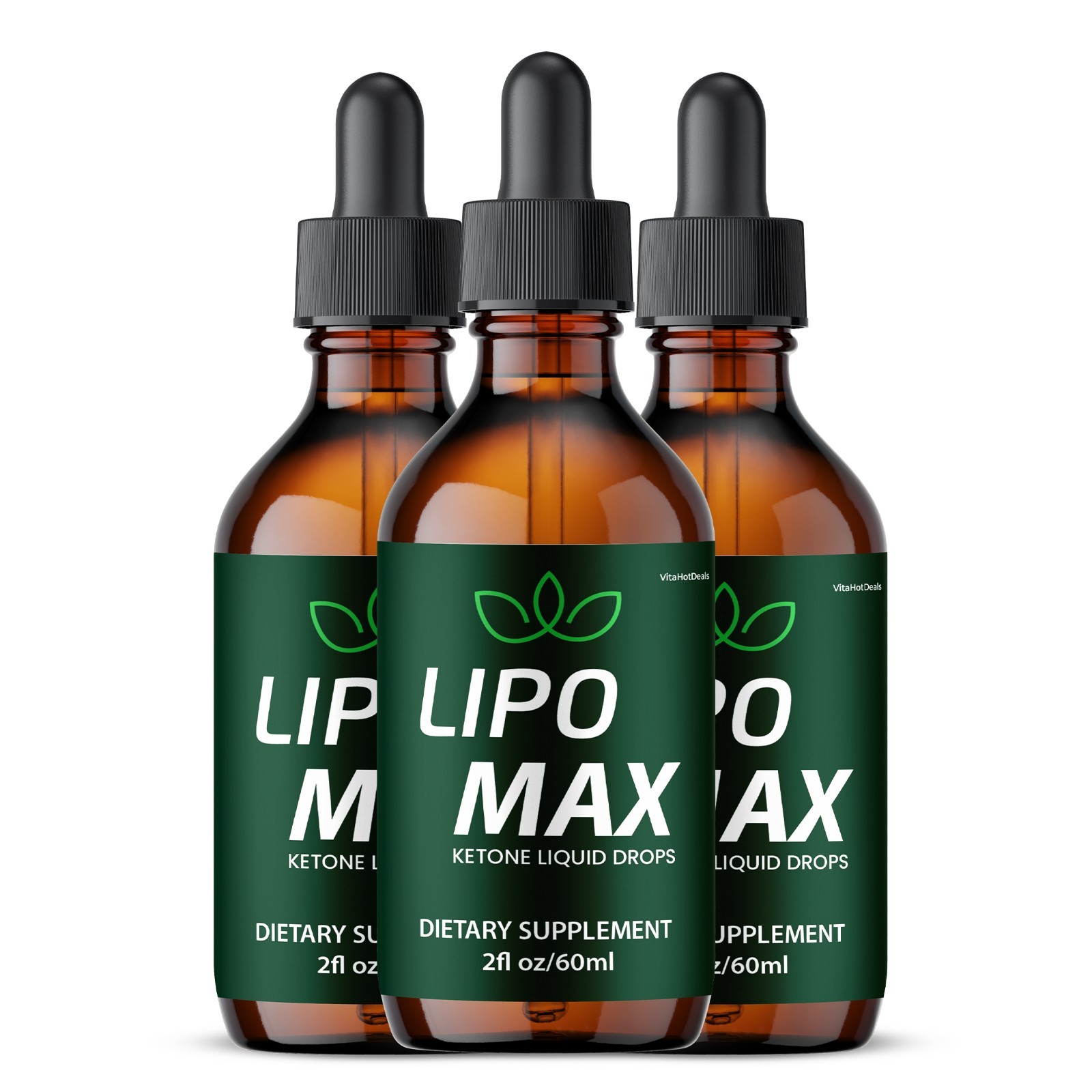 Lipo Max Liquid Supplement, All Natural Max Strength, LipoMax Drops (3 Pack)
