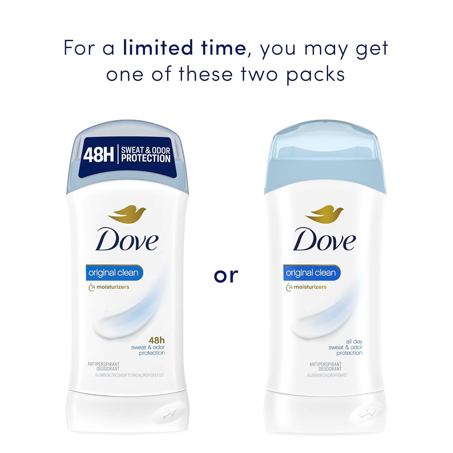 Dove Invisible Solid Antiperspirant Deodorant Stick 2 Count Original Clean, for