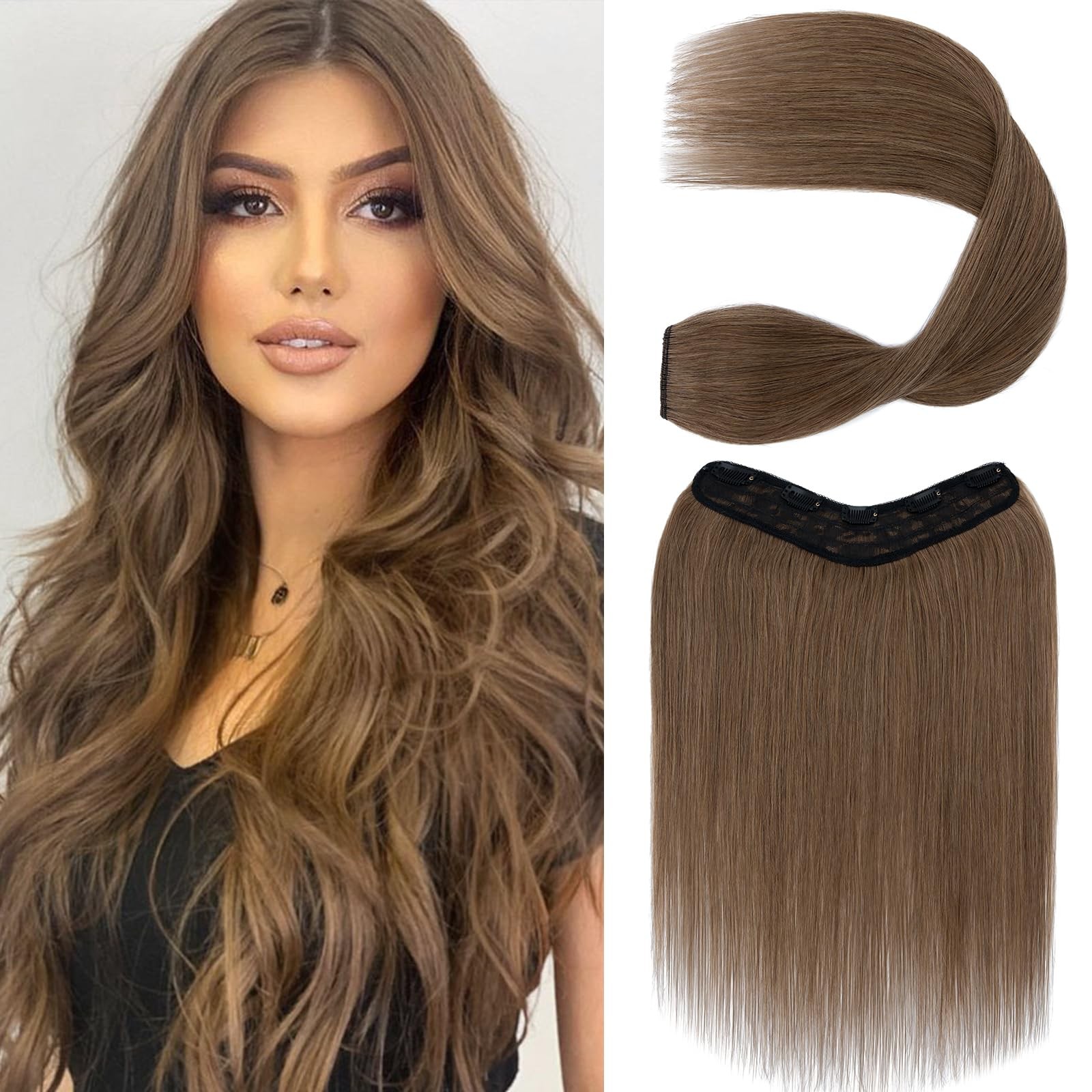 S-Noilite One Piece Clip-In – 5 Clips 3/4 Full Head V Part Weft Thicker