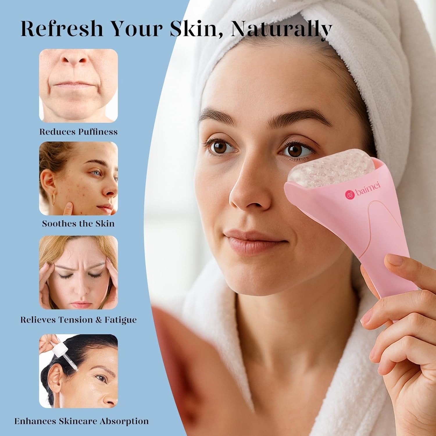 Cooling IcyMe Gua Sha & Ice Roller Set: Perfect for All Skin Types & Self-Care