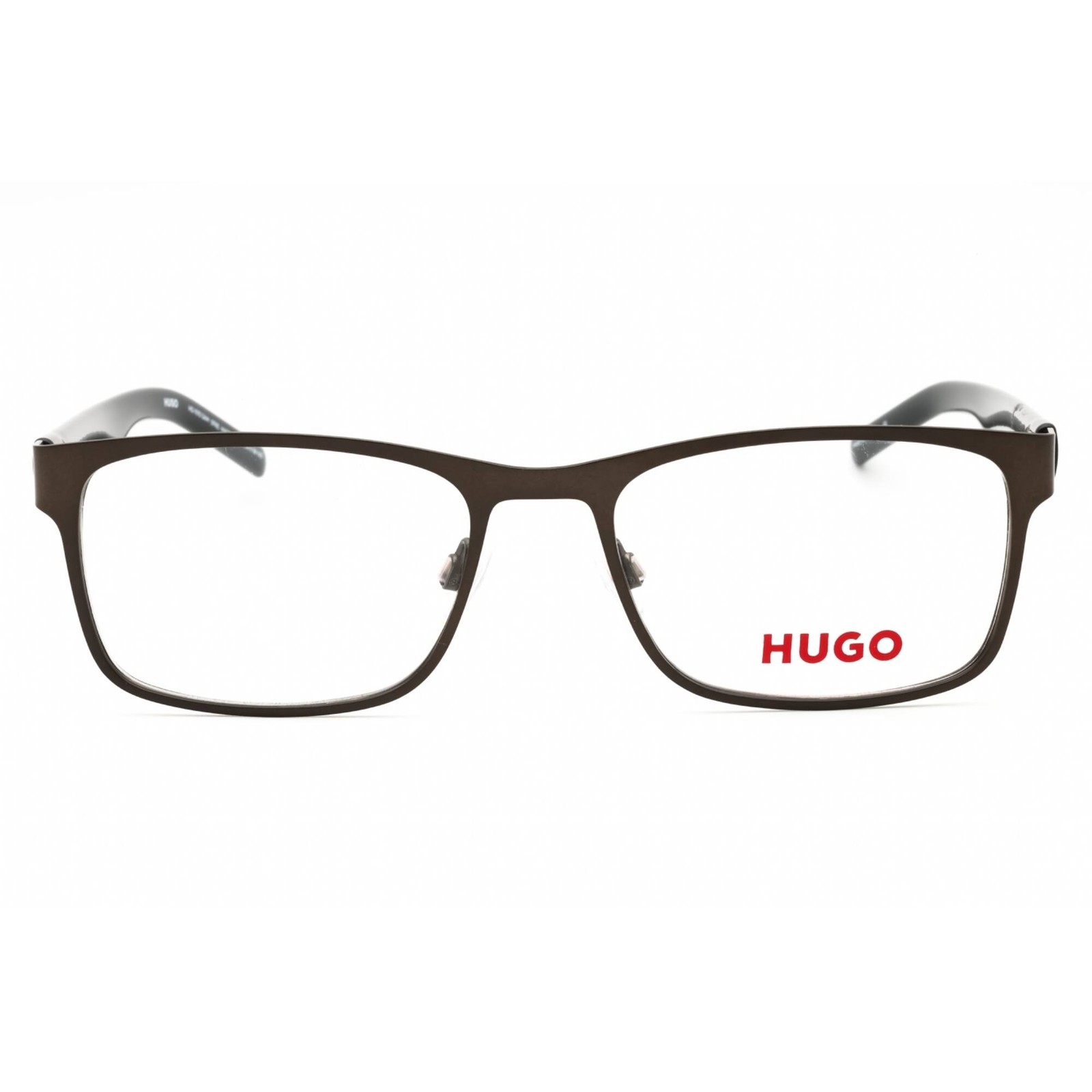 Hugo Men’s Eyeglasses Matte Grey Metal Rectangular Full Rim HG 1015 SAM 0FRE 00