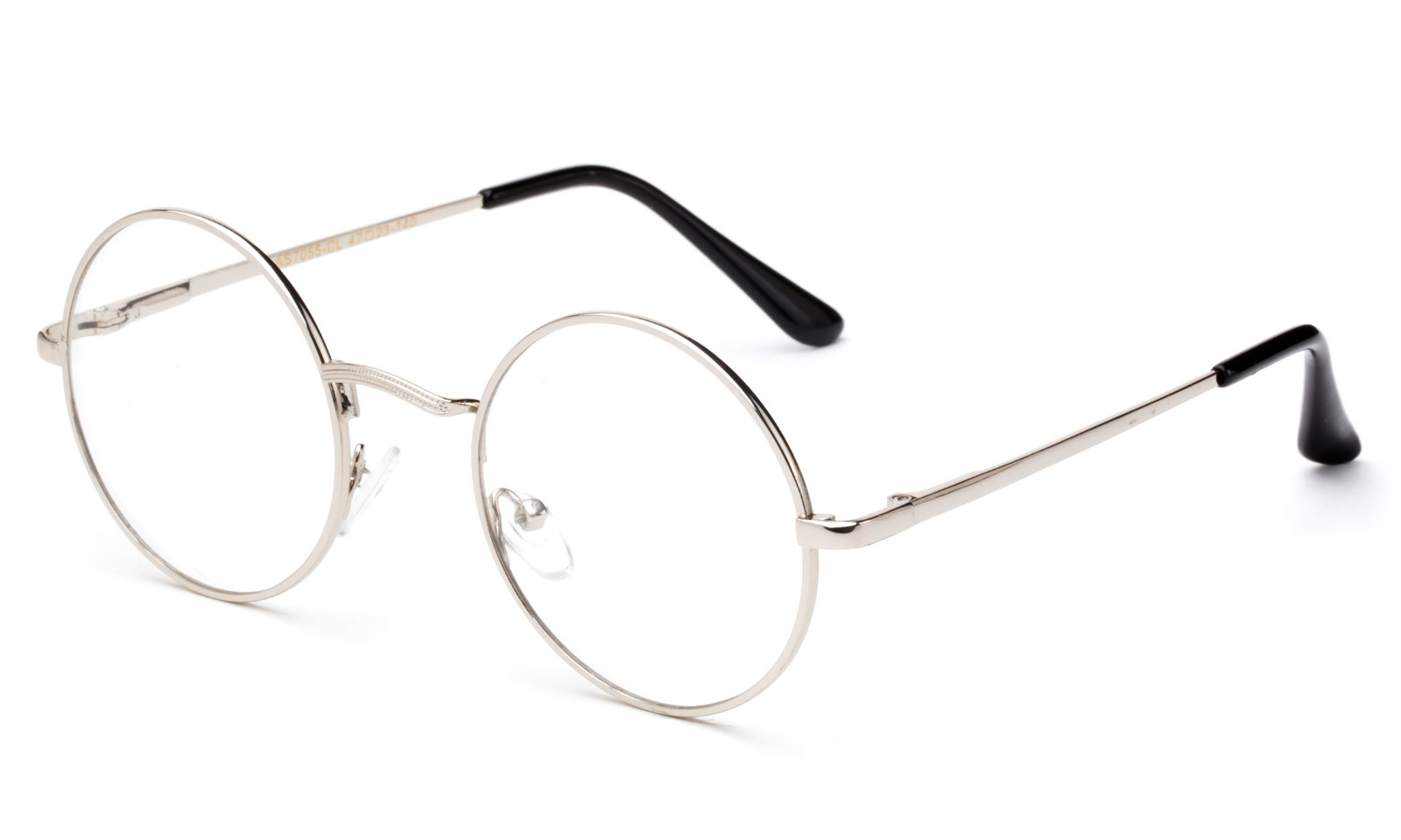 Round Reading Glasses Metal Frame Silver Spring Hinged John Lennon Vintage Style