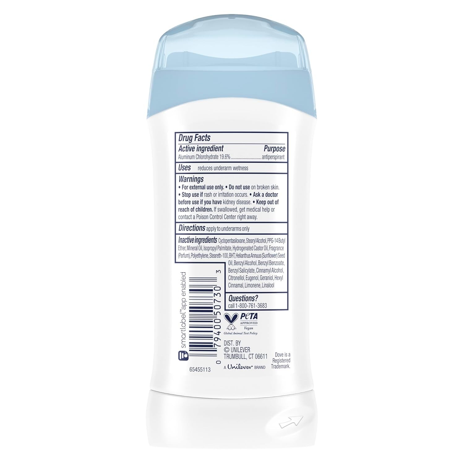 Dove Invisible Solid Antiperspirant Deodorant Stick 2 Count Original Clean, for
