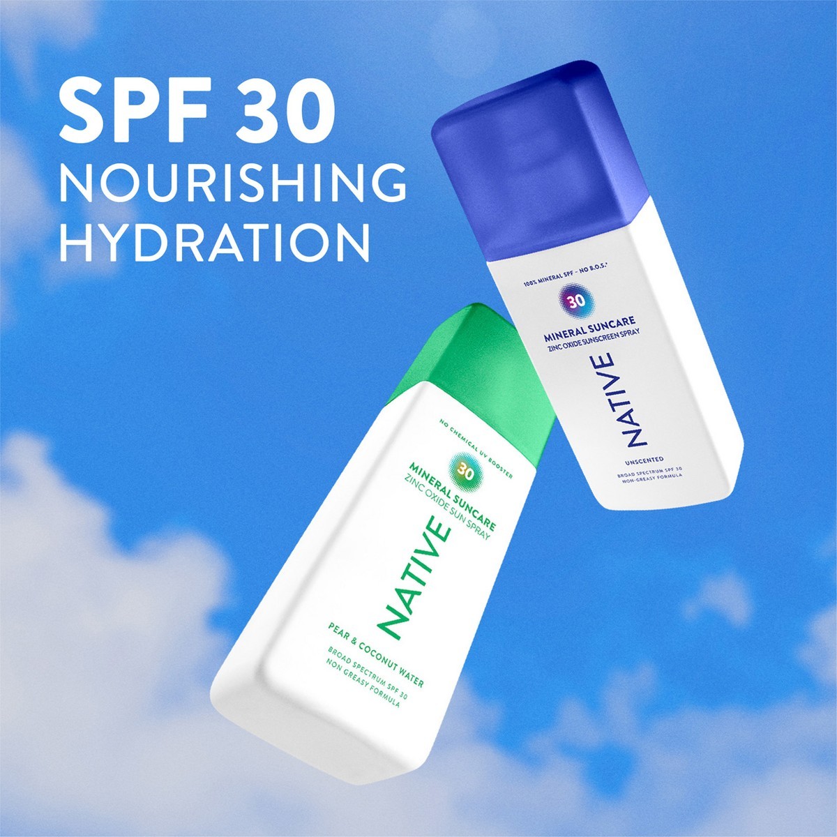 Native Mineral Sunscreen Spray – Unscented – SPF 30-7 fl oz: Body Sun Protection