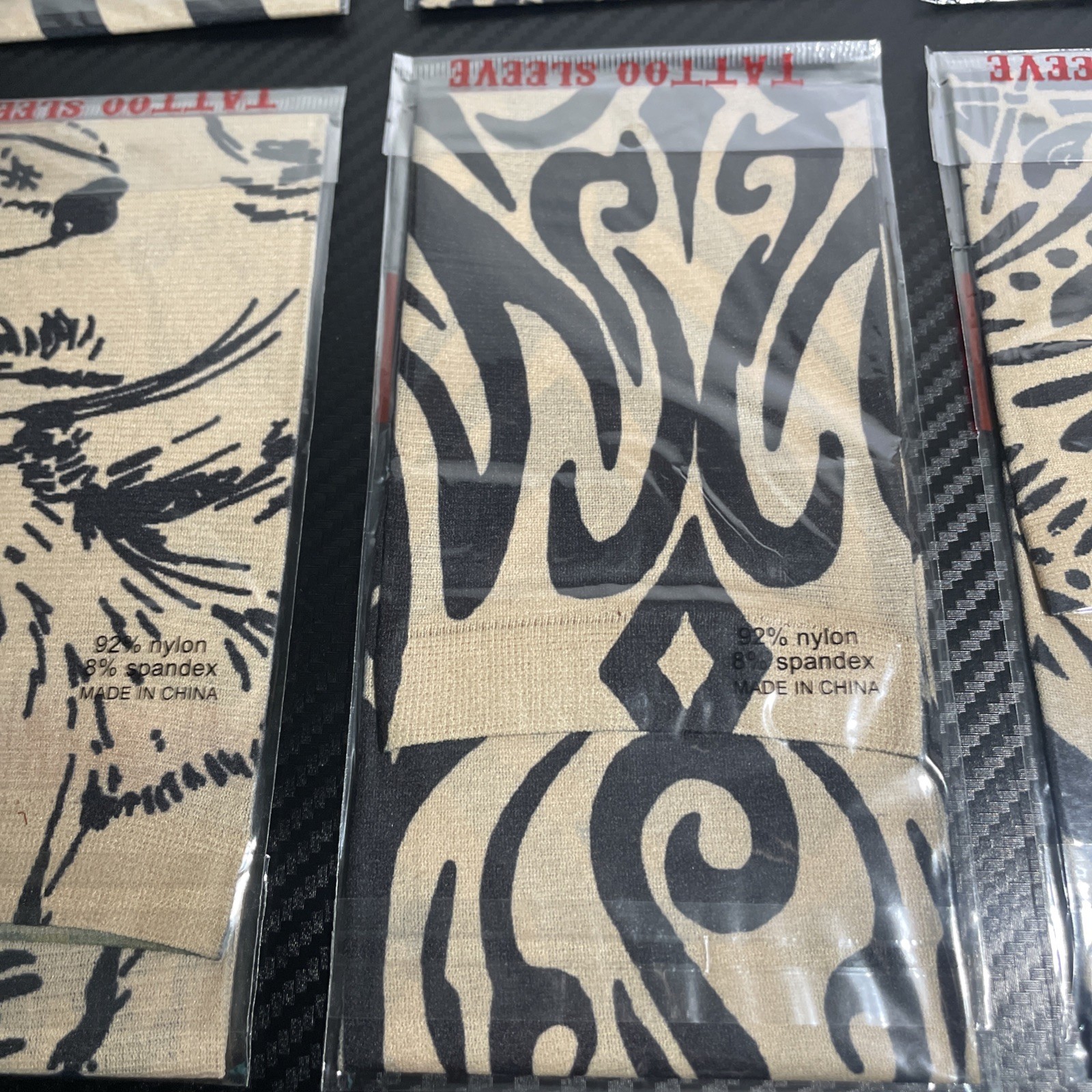 Tattoo Sleeves Random Designs Spandex & Nylon 50+ UV Lot Of 8 New Sealed