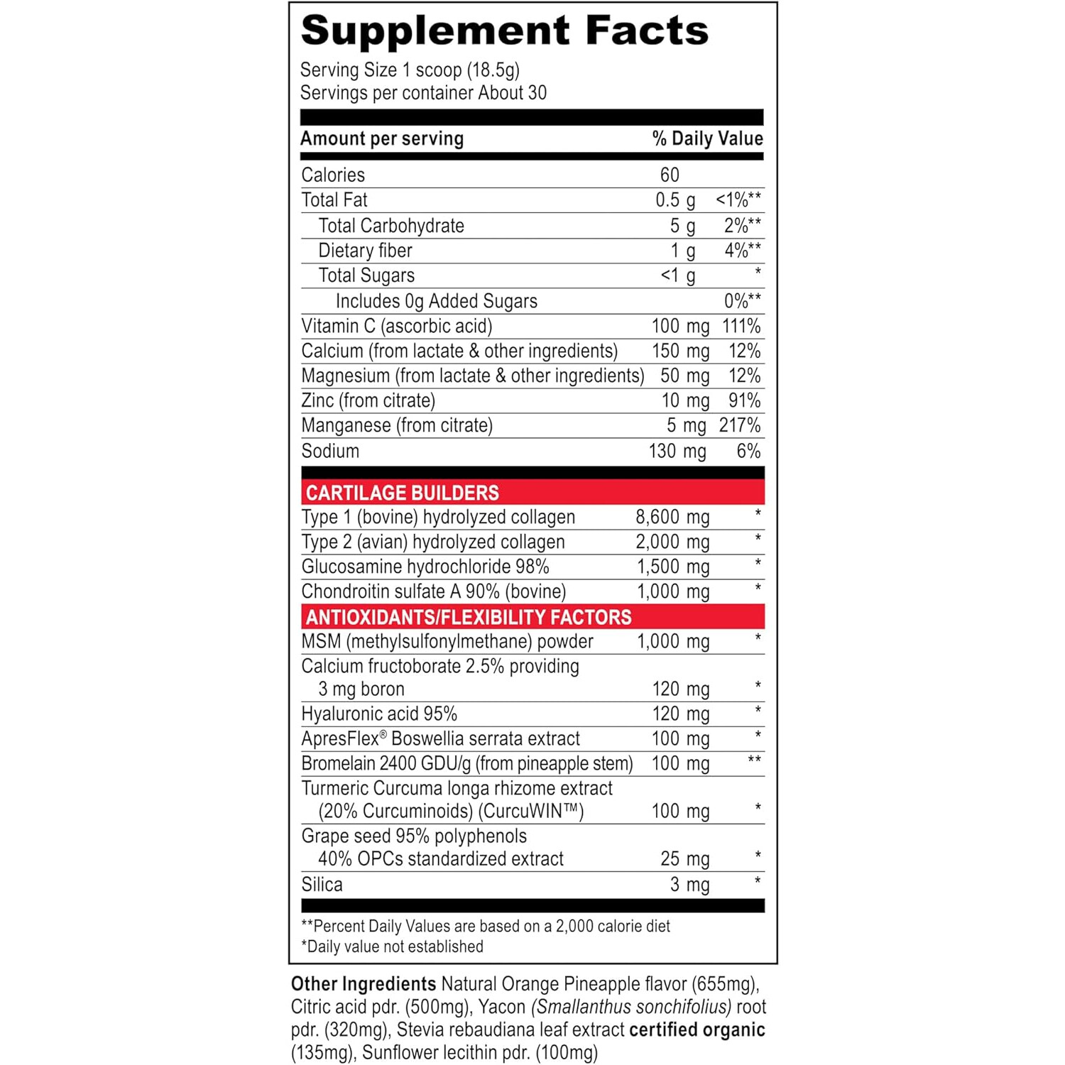 Vibrant Health Joint Vibrance, 10,600 mg Collagen, Orange Pineapple,19.58Oz