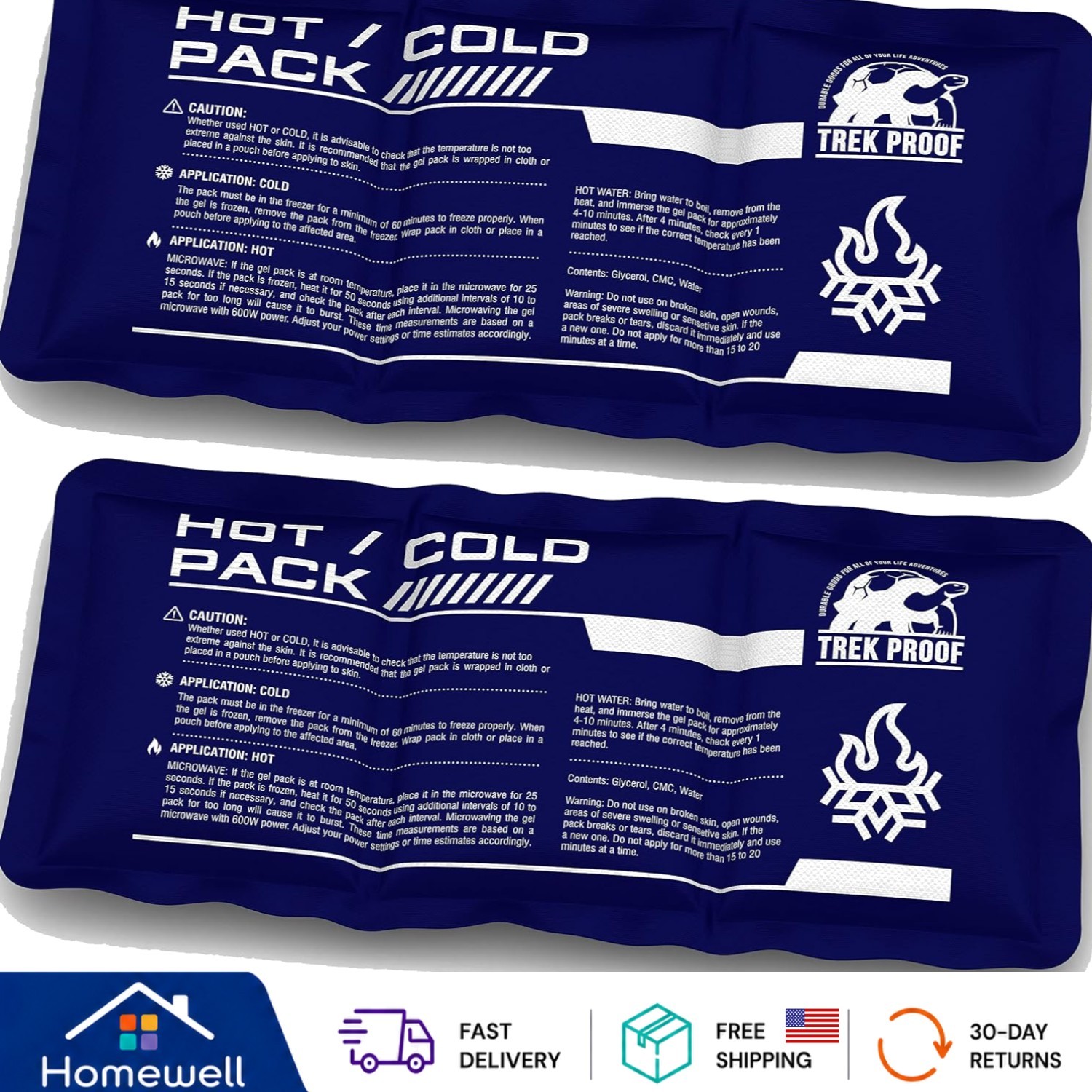 Sleek Ultra-Flexible Ice Packs for Alleviating Aches – 2 Medical-Grade Sets
