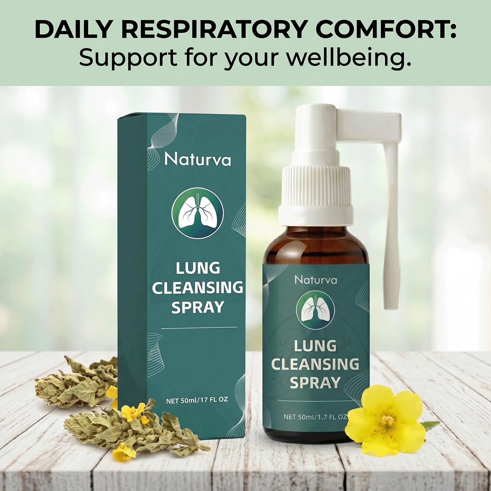 Naturva Lung Cleansing Spray,Calendula Leaf Extract 1 Fl Oz (Pack of 1), 1pcs