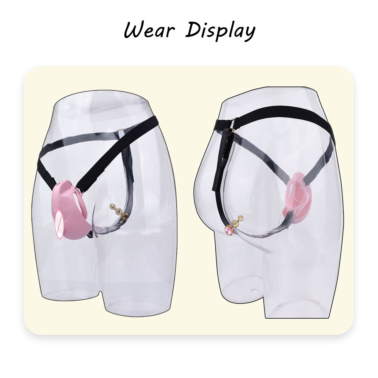 4 Colors ABS Fully Male Chastity Cage Device Pussy Hole with 4 Rings Lock Belt